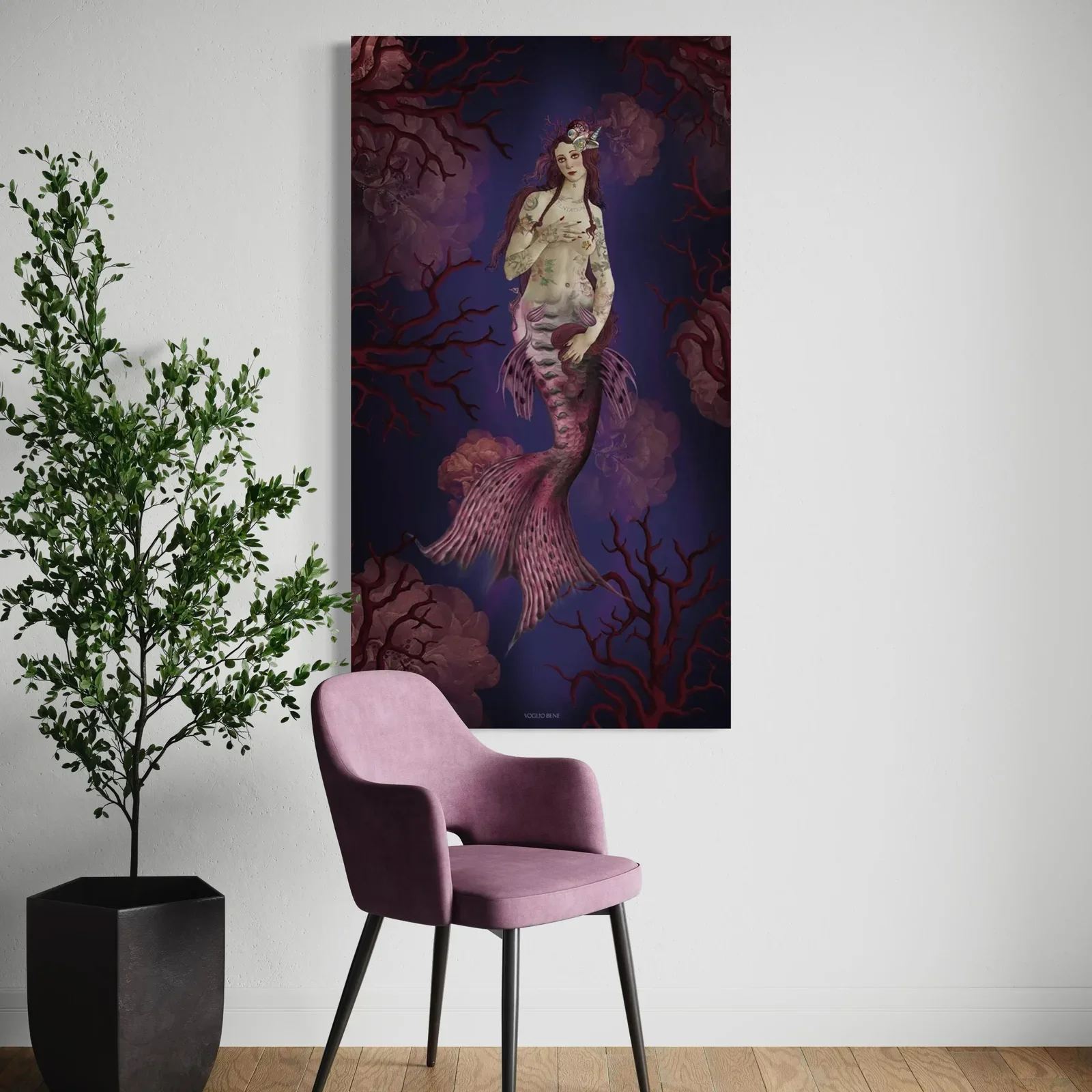 VÄGGTEXTIL LIGIE THE MERMAID – 77x137 CM SAMMET
