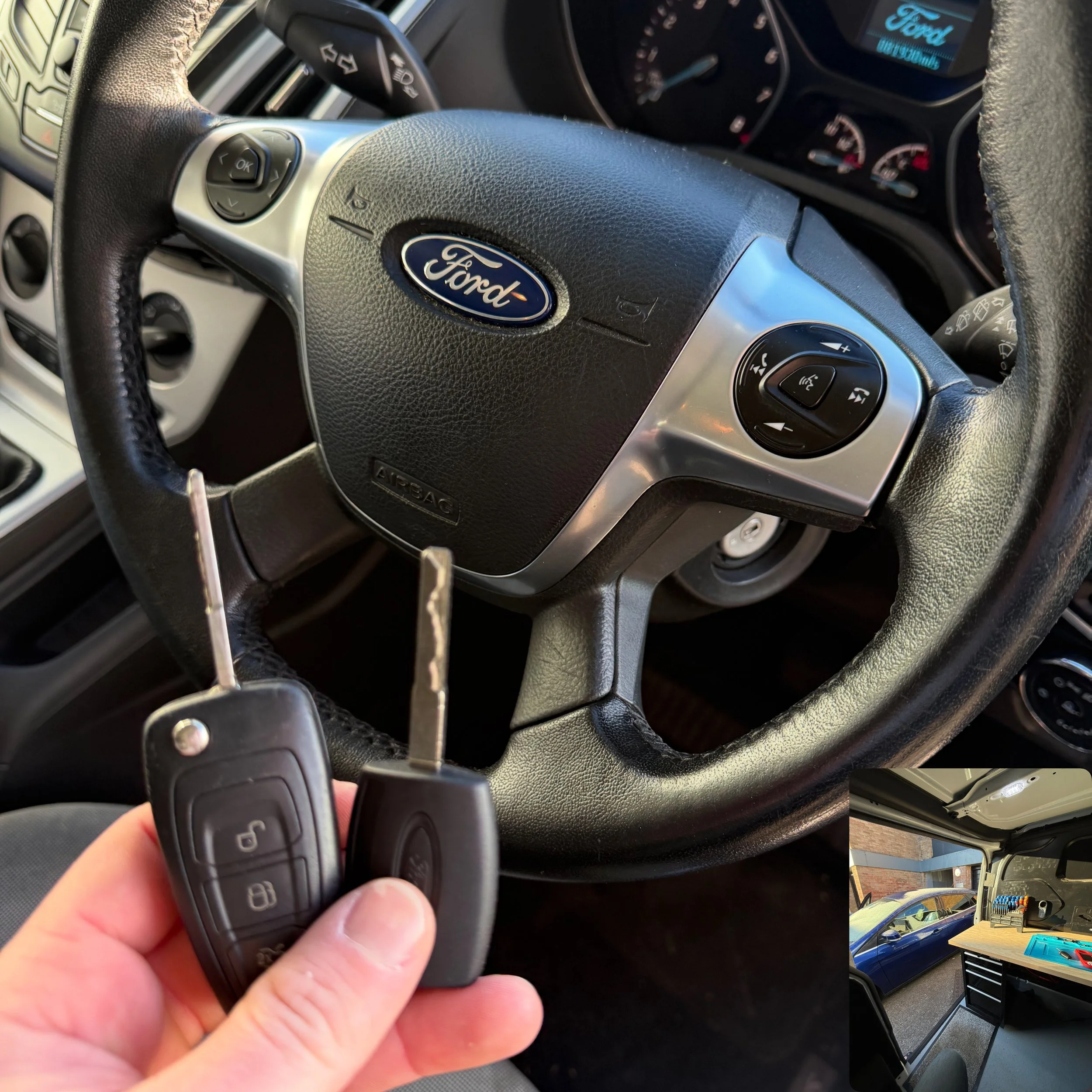 Ford Focus 2014 - Customer had 1 key stolen. We programmed a spare transponder key and deleted all existing keys so only these 2 keys will start the car.