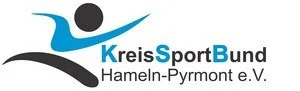 Logo of KreisSportBund Hameln-Pyrmont e.V., featuring a stylized human figure in blue and black with the organization name.