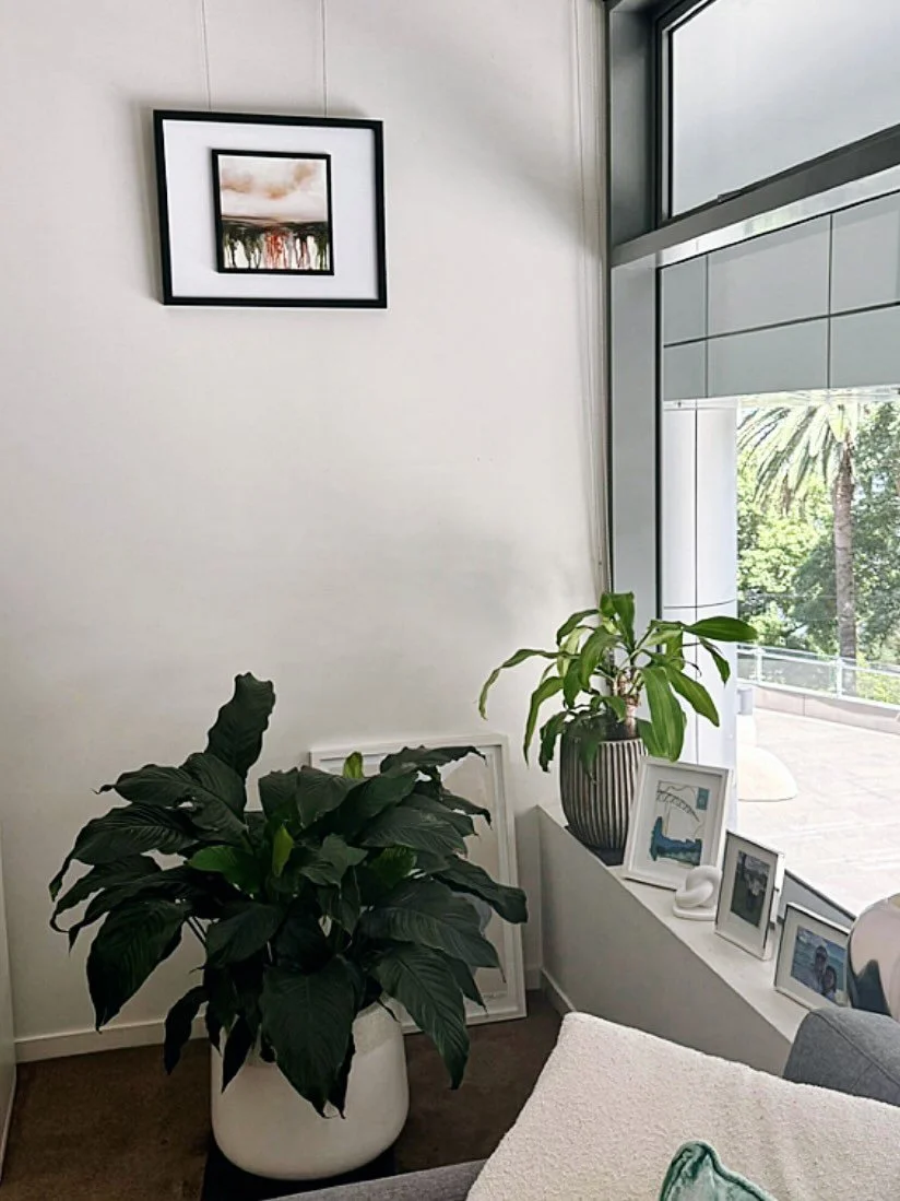 Lovely to see another painting in its new home. Glad to see it survived its trip all the way to Australia! #interiordecor #art #cornishartist #mixedmedia #contemporaryart