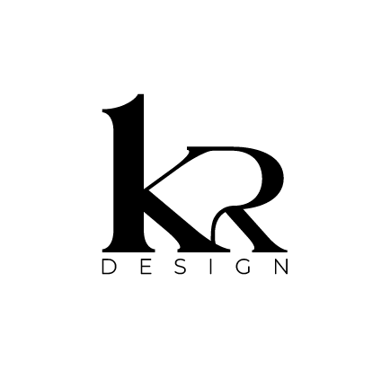Logo featuring a stylized letter 'K' and 'R' with the word 'DESIGN' underneath.