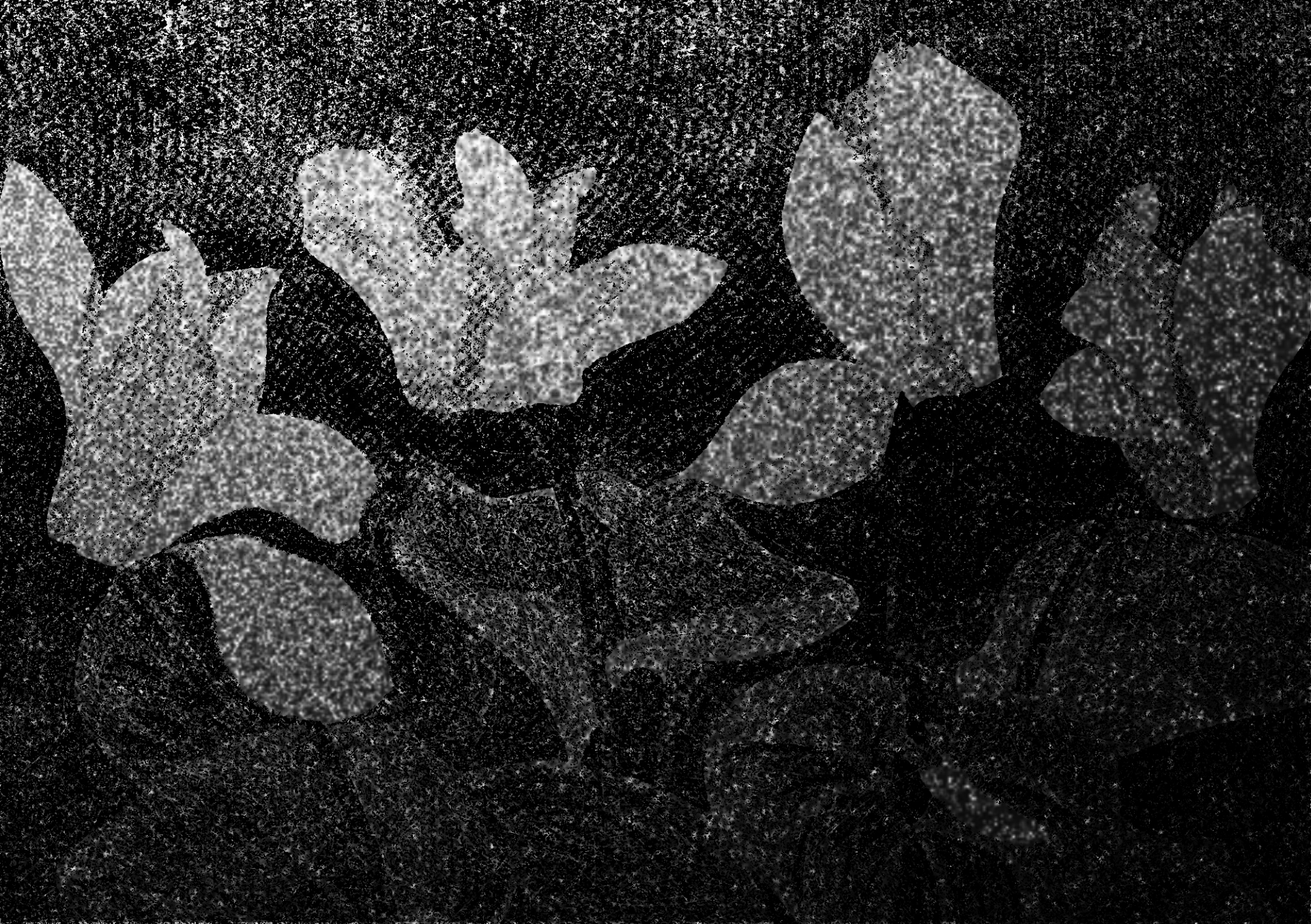 Silhouette of faceless people holding hands, creating a chain in front of a dark, textured background.