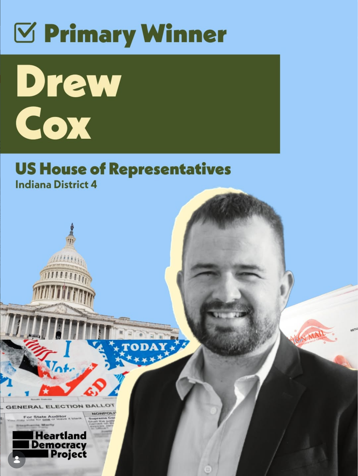 Primary winner Drew Cox