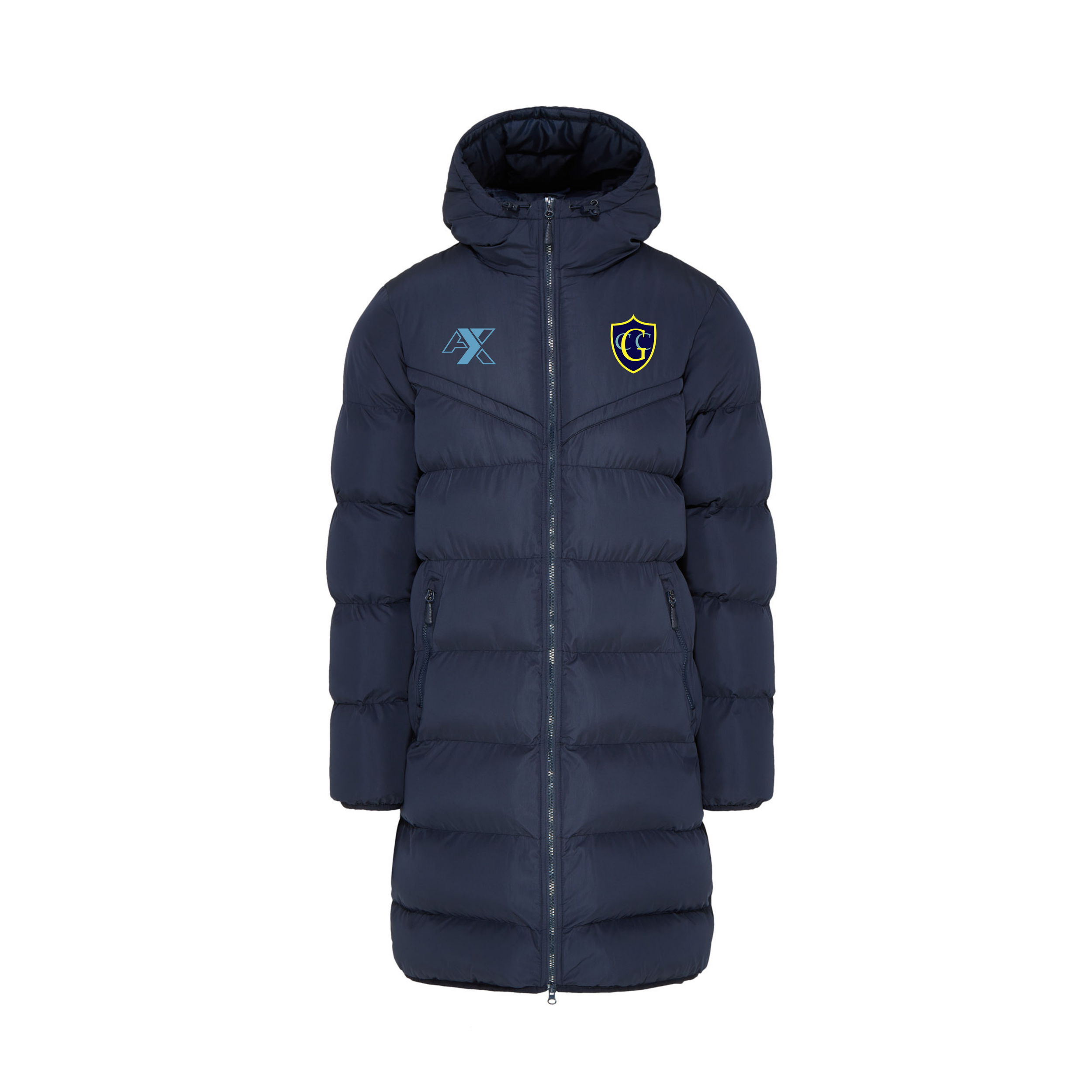 GCC Shield puffer coat navy - front.png