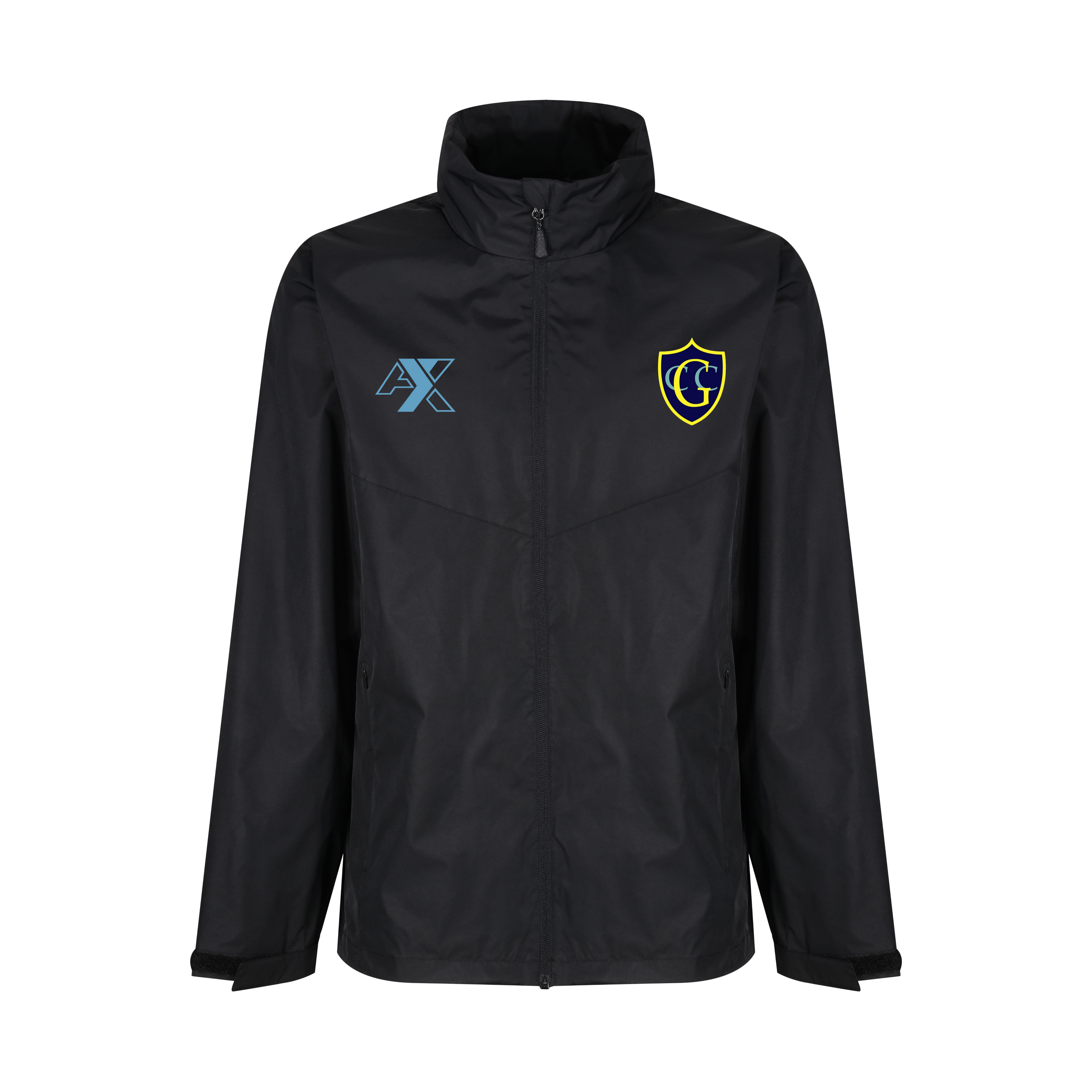 GCC Shield rain jacket Black - front.png