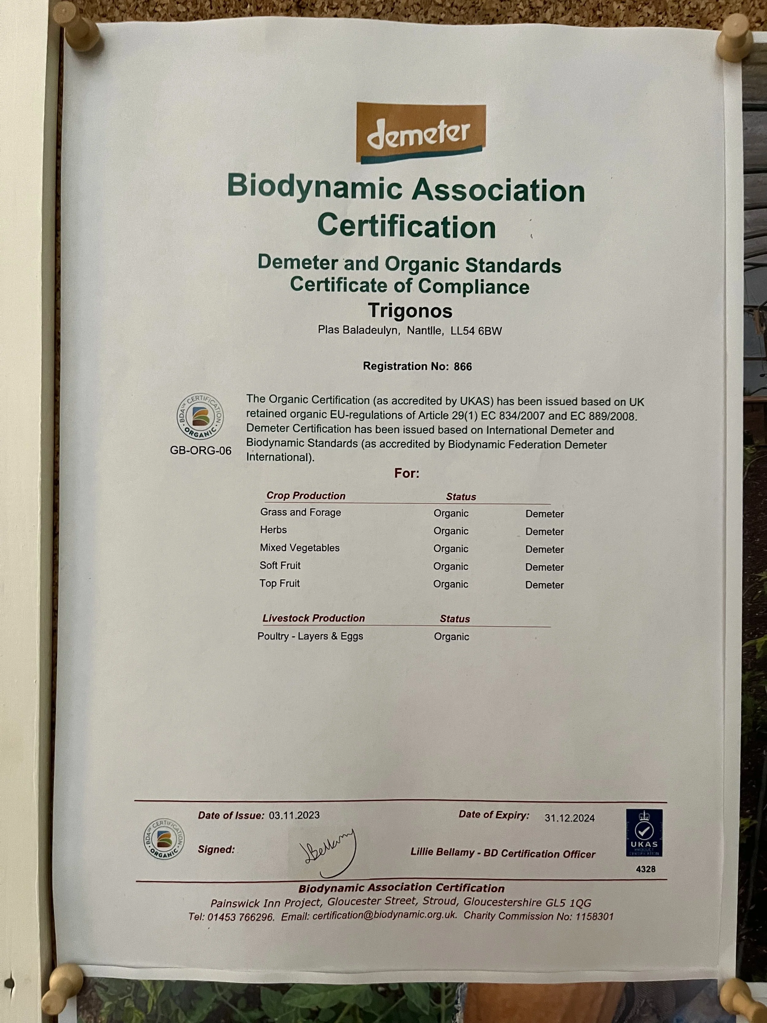 Demeter certification