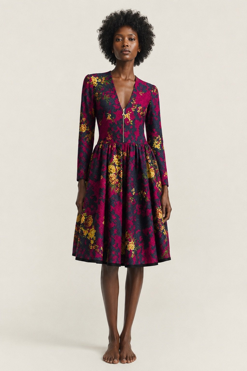 Patrizia Pepe floral dress on model