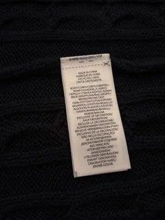 Polo Ralph Lauren sweater care label cotton knitwear authentic designer detail