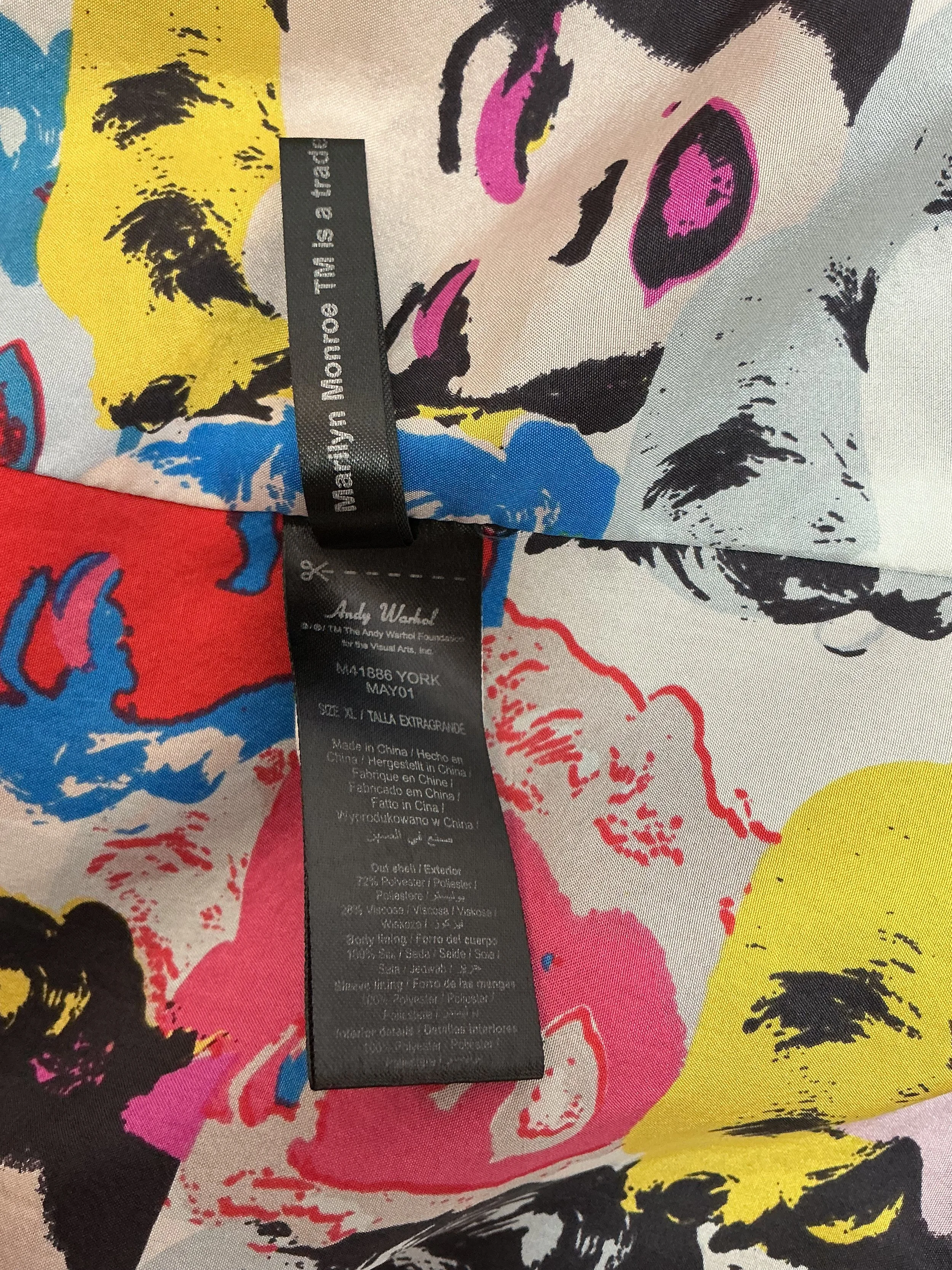 Andy Warhol x Pepe Jeans label and fabric details