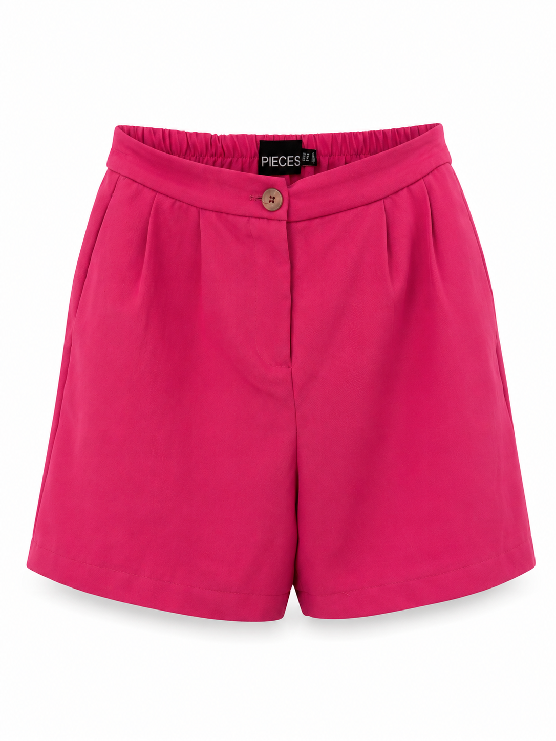 PIECES pink tailored shorts front view