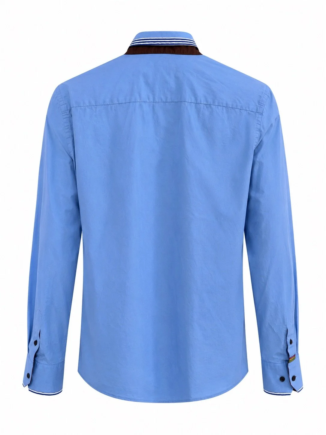 Dario Beltran men’s light blue designer shirt back view