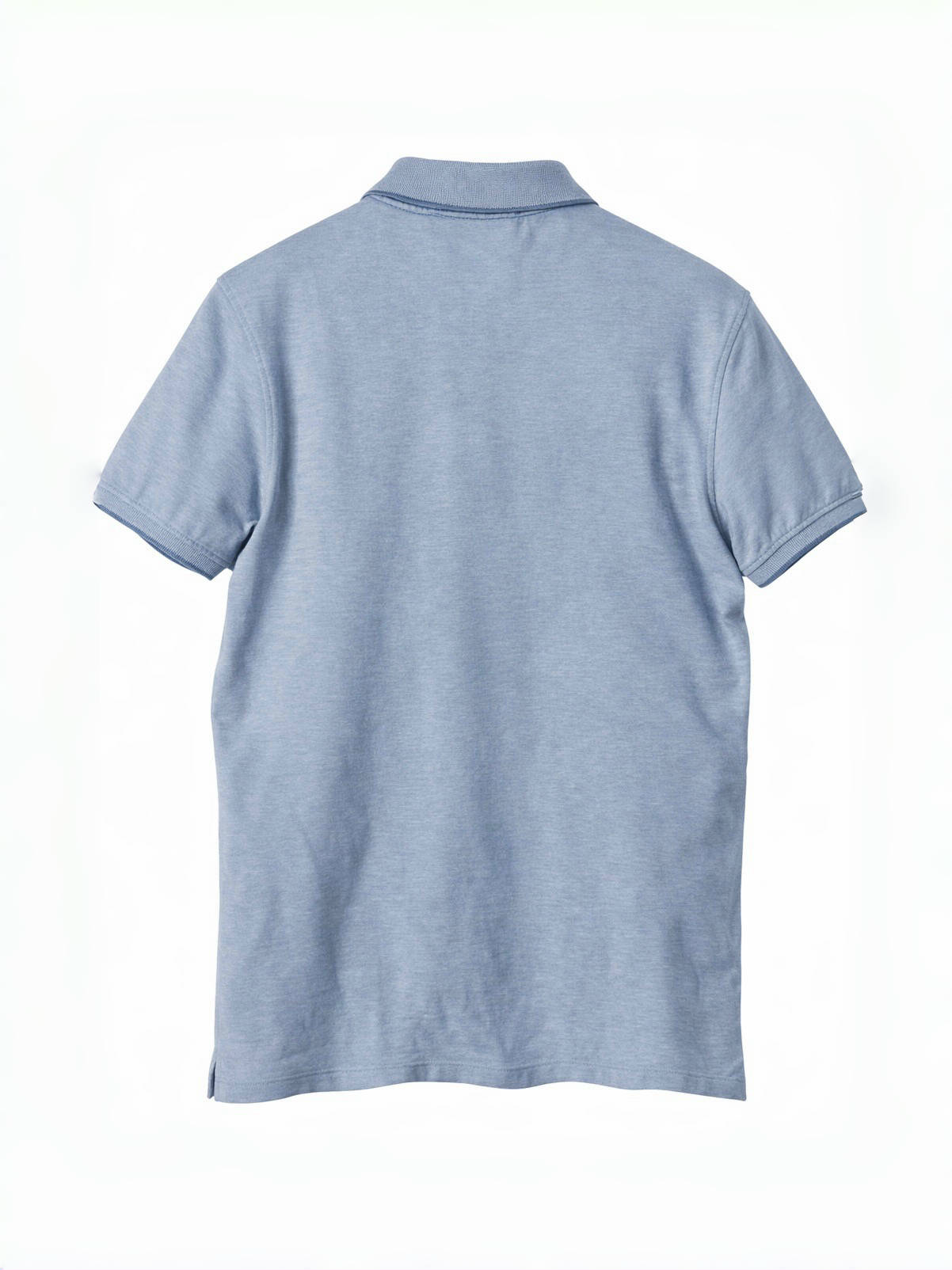 Cavallaro Napoli light blue polo shirt men short sleeve back view clean minimalist luxury style