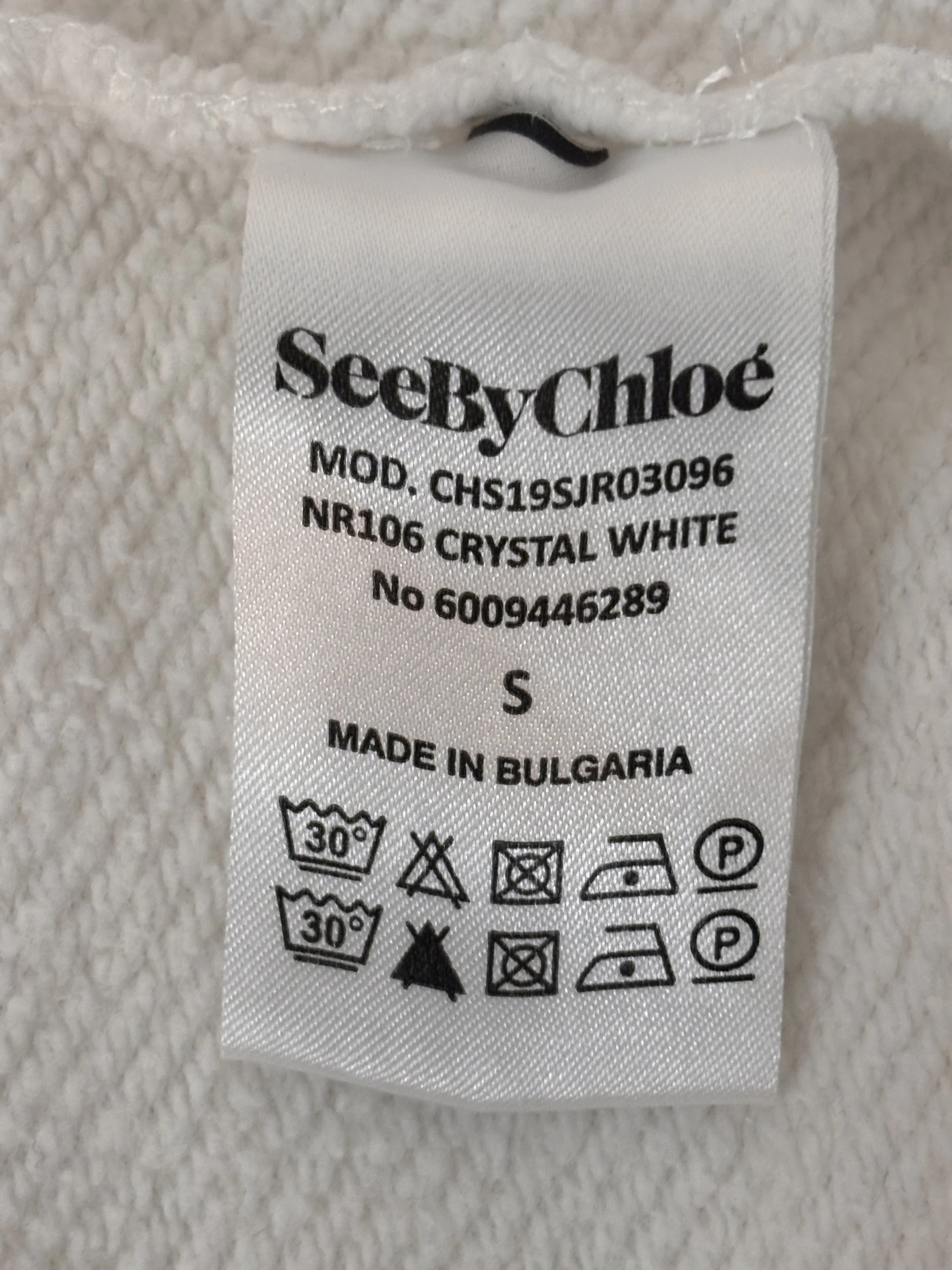 See by Chloé designer label and size tag