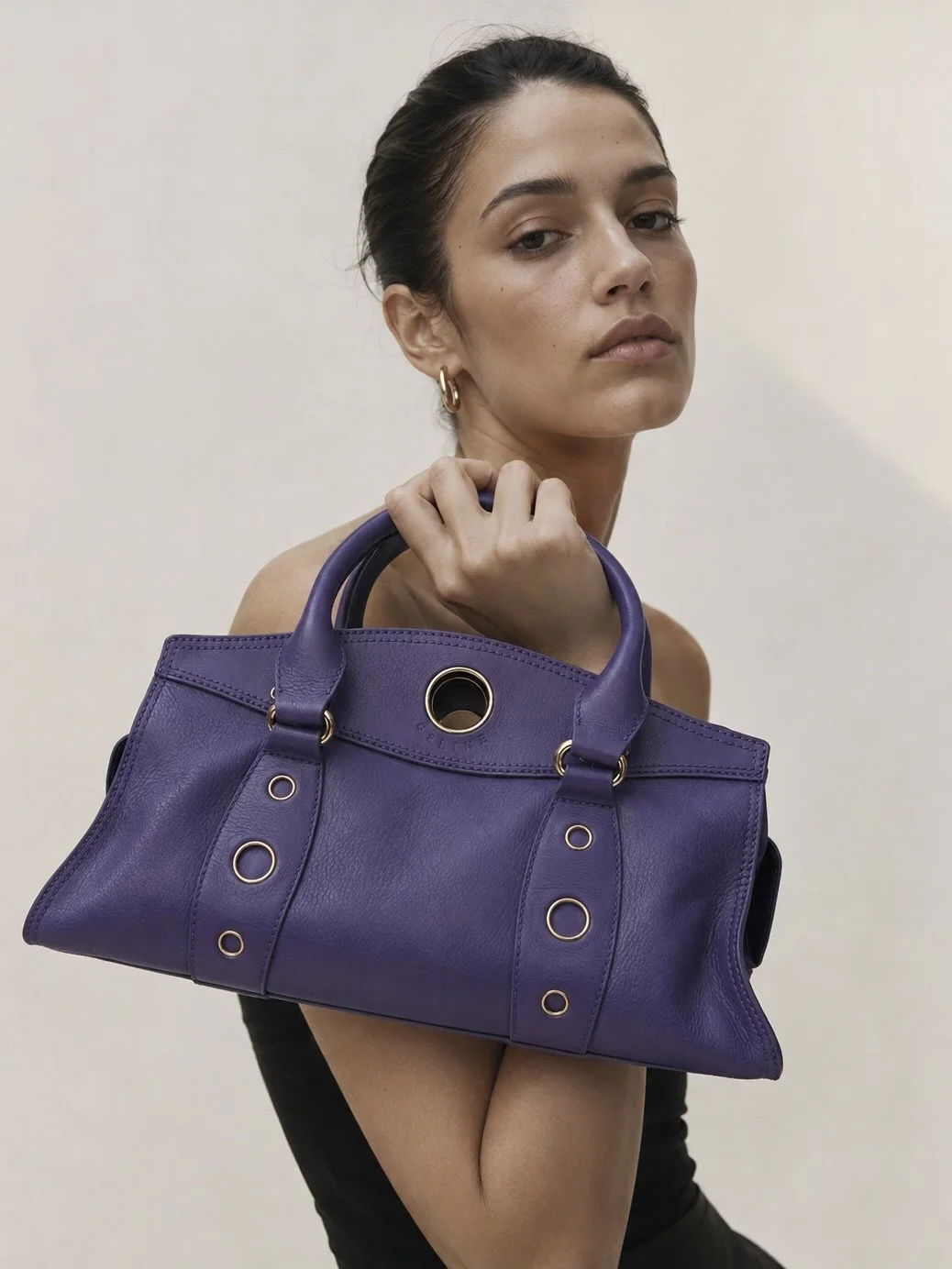 Celine vintage purple Ring Bag on model