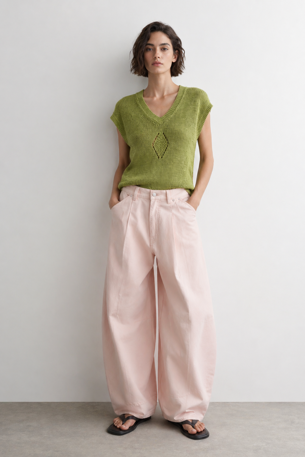 Gerry Weber Lime Green Open Knit Vest