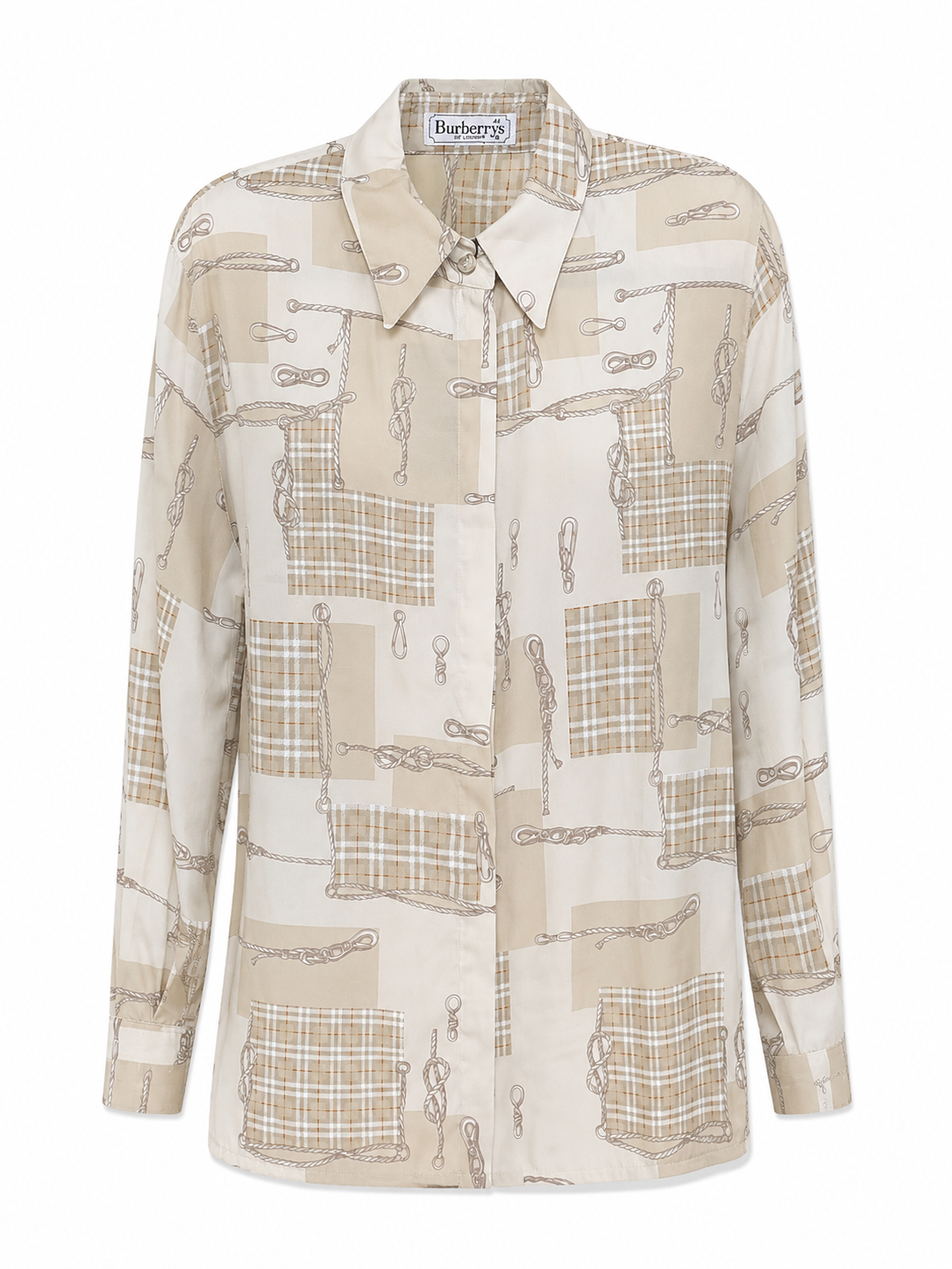 Burberrys of London vintage silk blouse front ghost mannequin