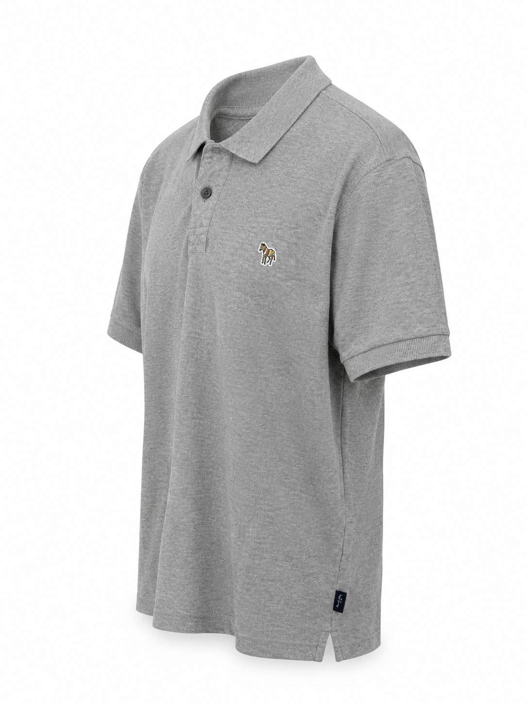 Paul Smith grey cotton polo shirt side angle