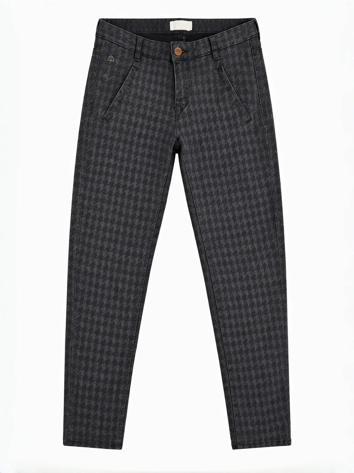DAWN Sunshine Cropped black houndstooth women’s jeans front view pre-owned