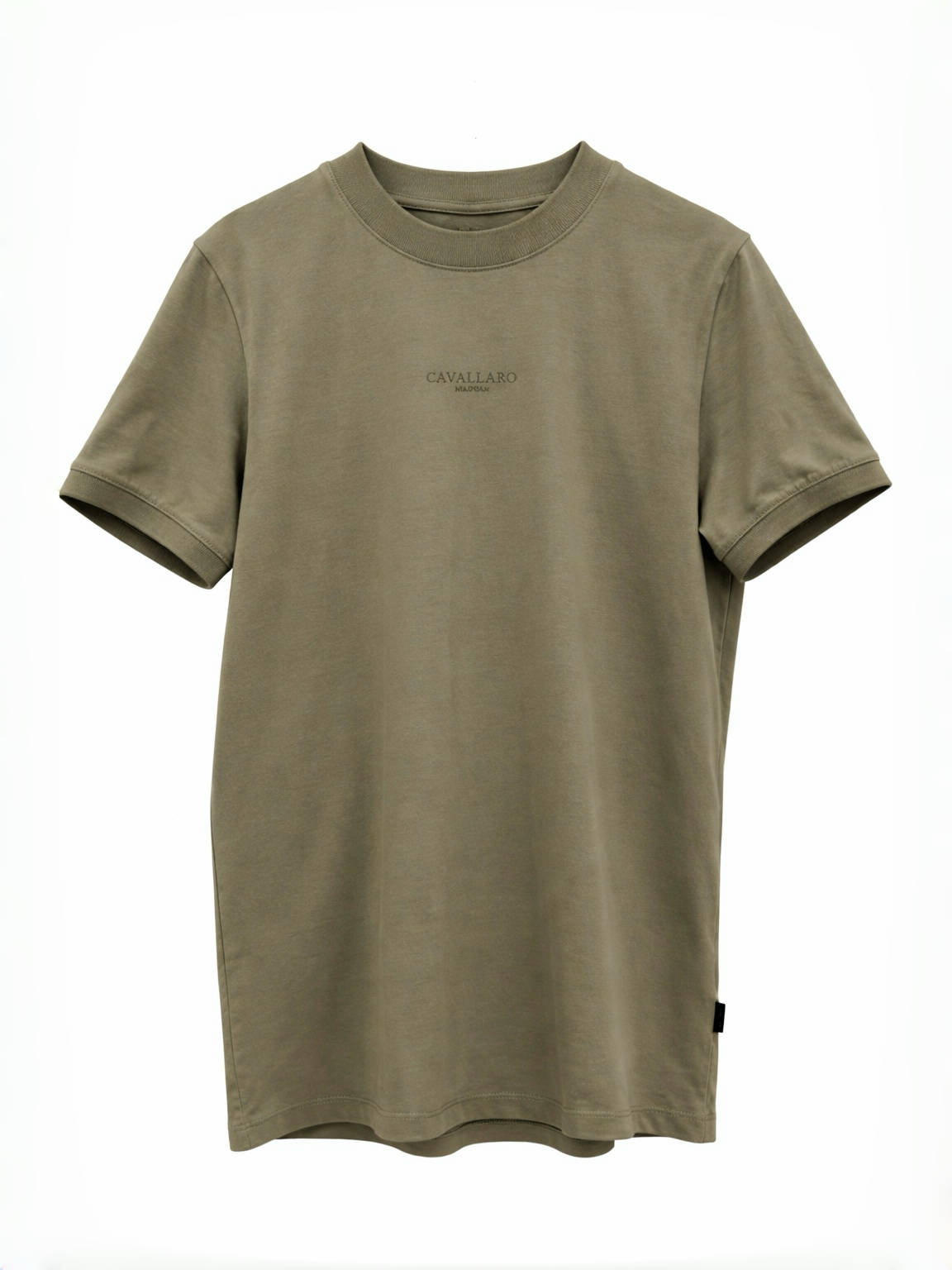 Cavallaro Napoli olive green t-shirt front product view clean designer cotton tee