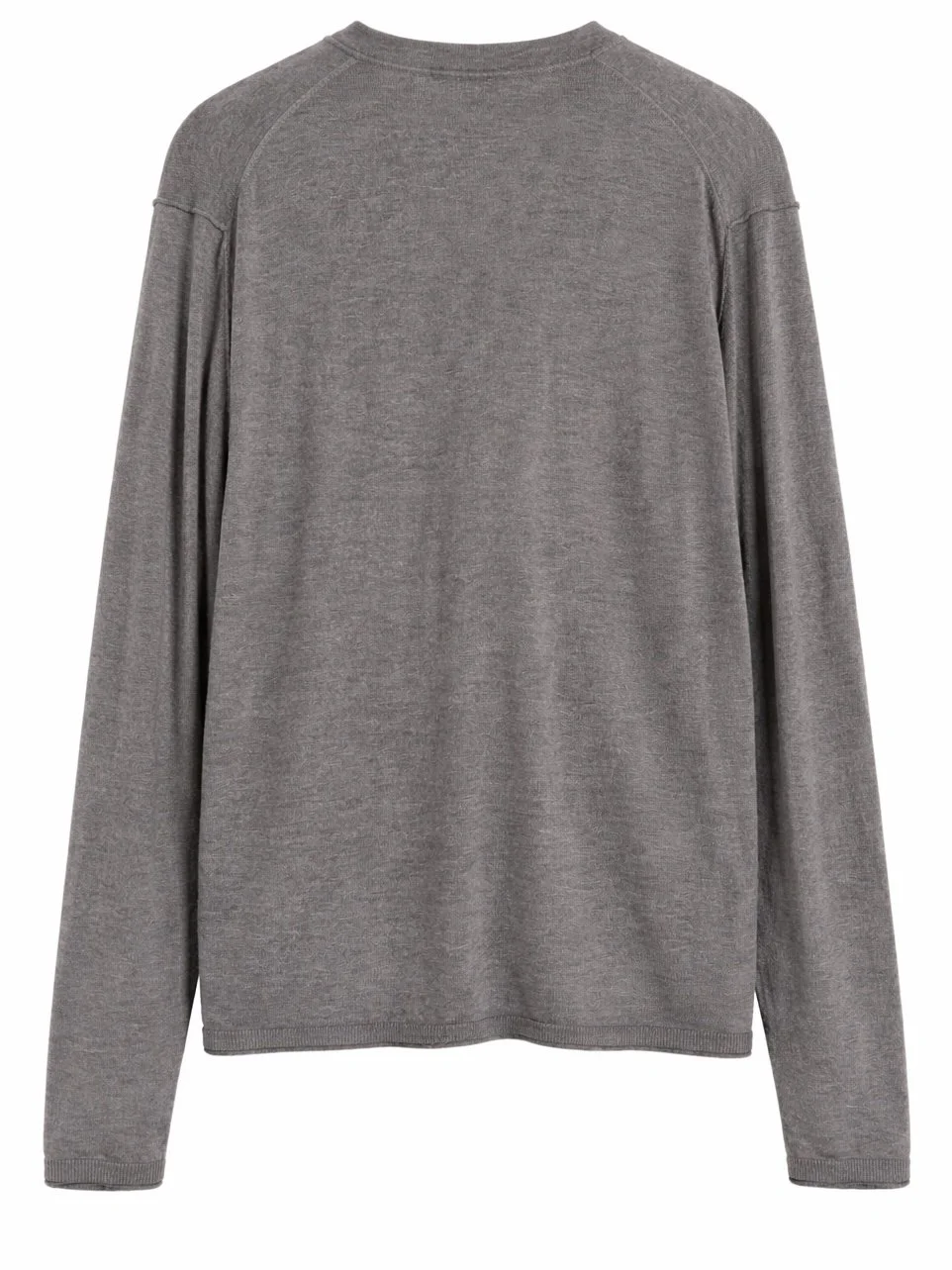 Back view of Sisley grey lightweight knit cardigan