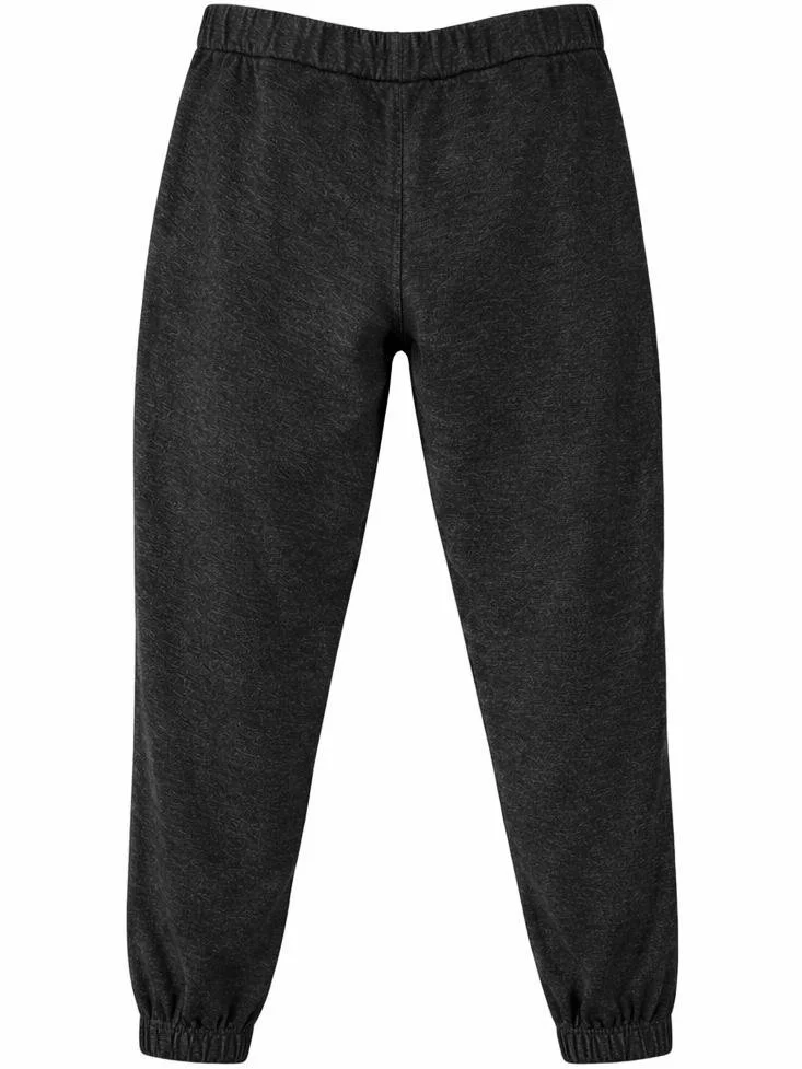 By Malene Birger designer joggers back view, dark grey luxury loungewear trousers with tapered leg