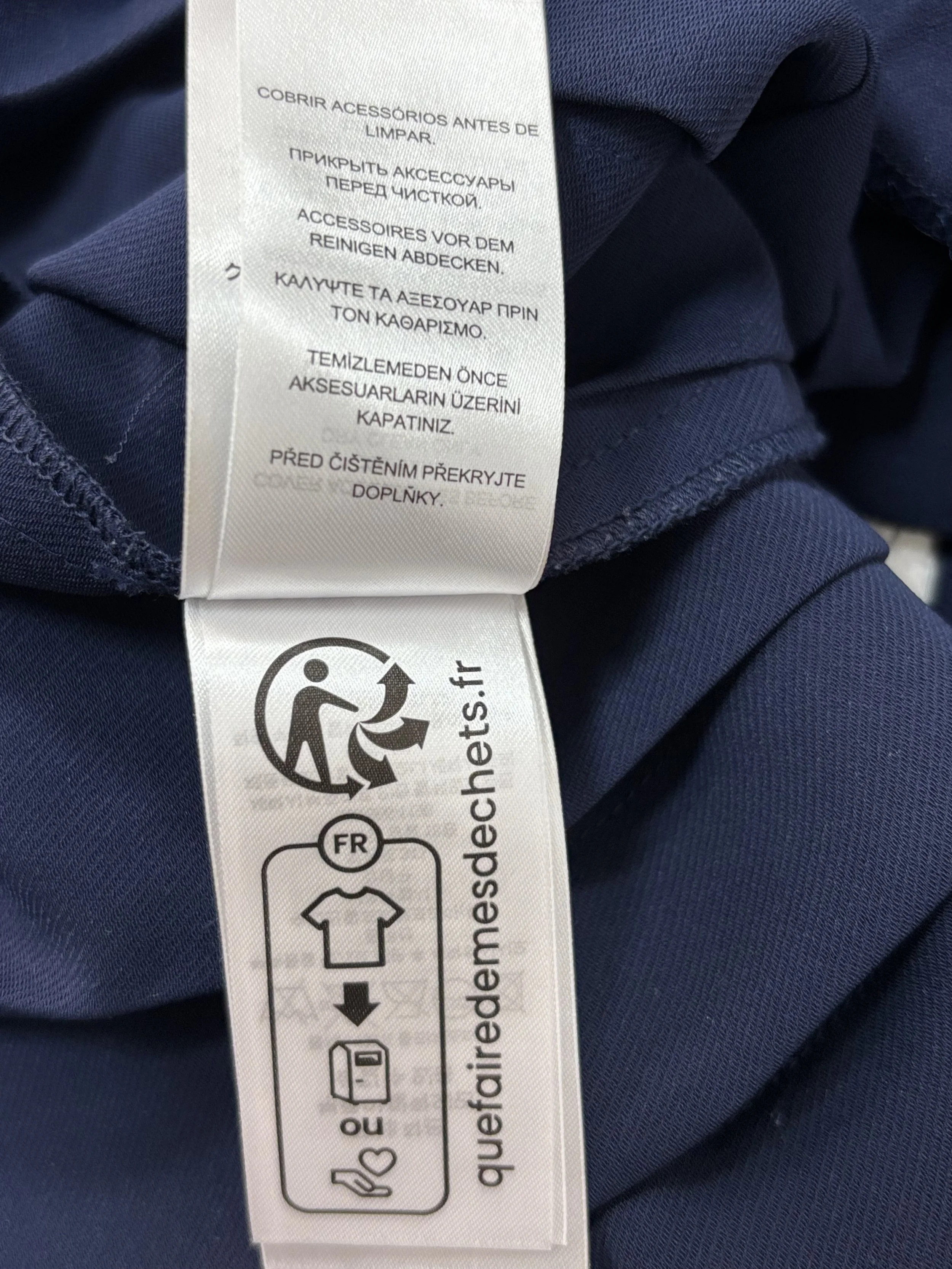 Lauren Ralph Lauren navy skirt care label and garment details