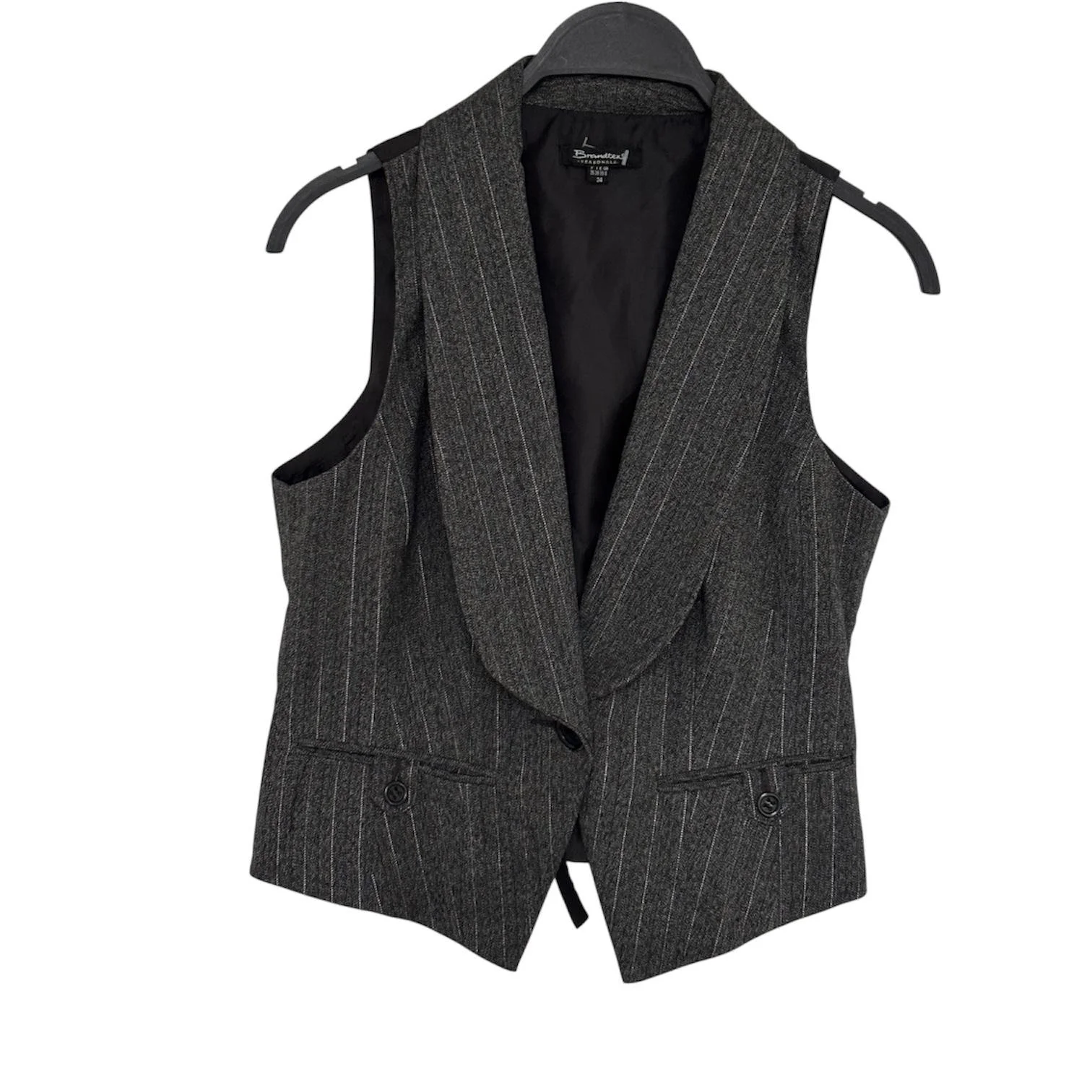Brandtex Classic Elegant Charcoal Gray Suit Vest – Pre-Owned