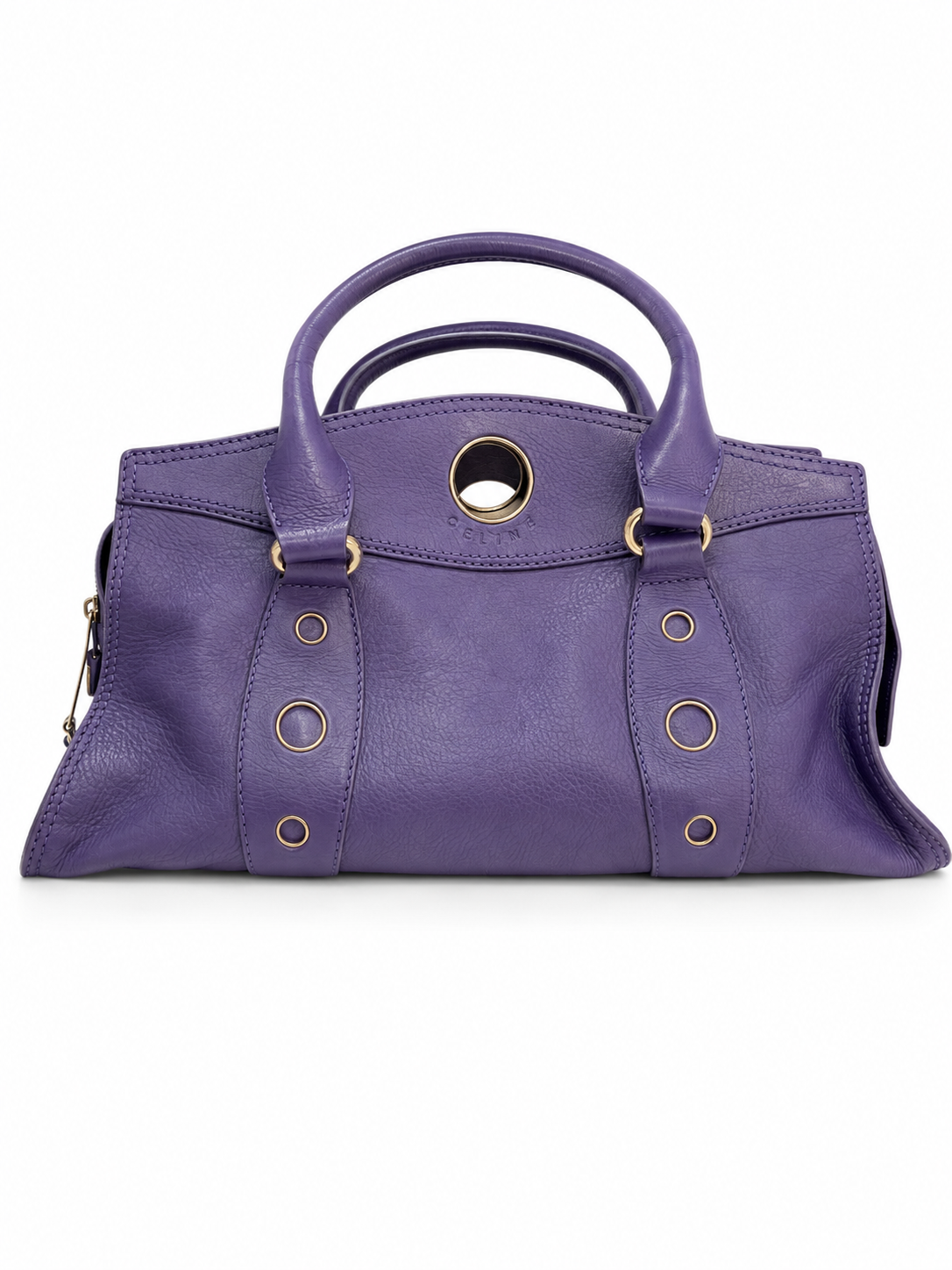 Celine vintage purple leather Ring Bag front