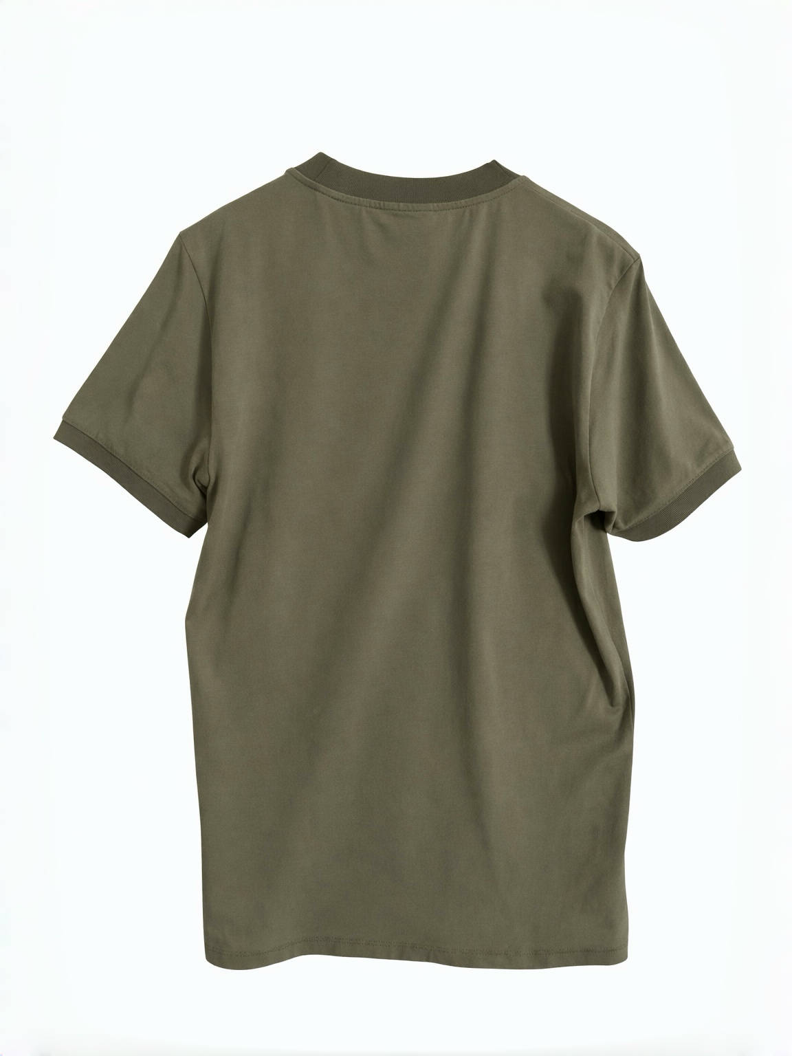 Cavallaro Napoli olive green t-shirt back view minimal short sleeve designer tee