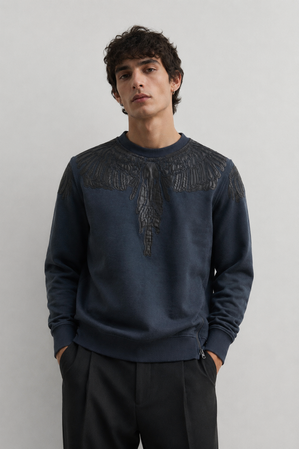 Nudie Jeans Co designer embroidered sweatshirt front view