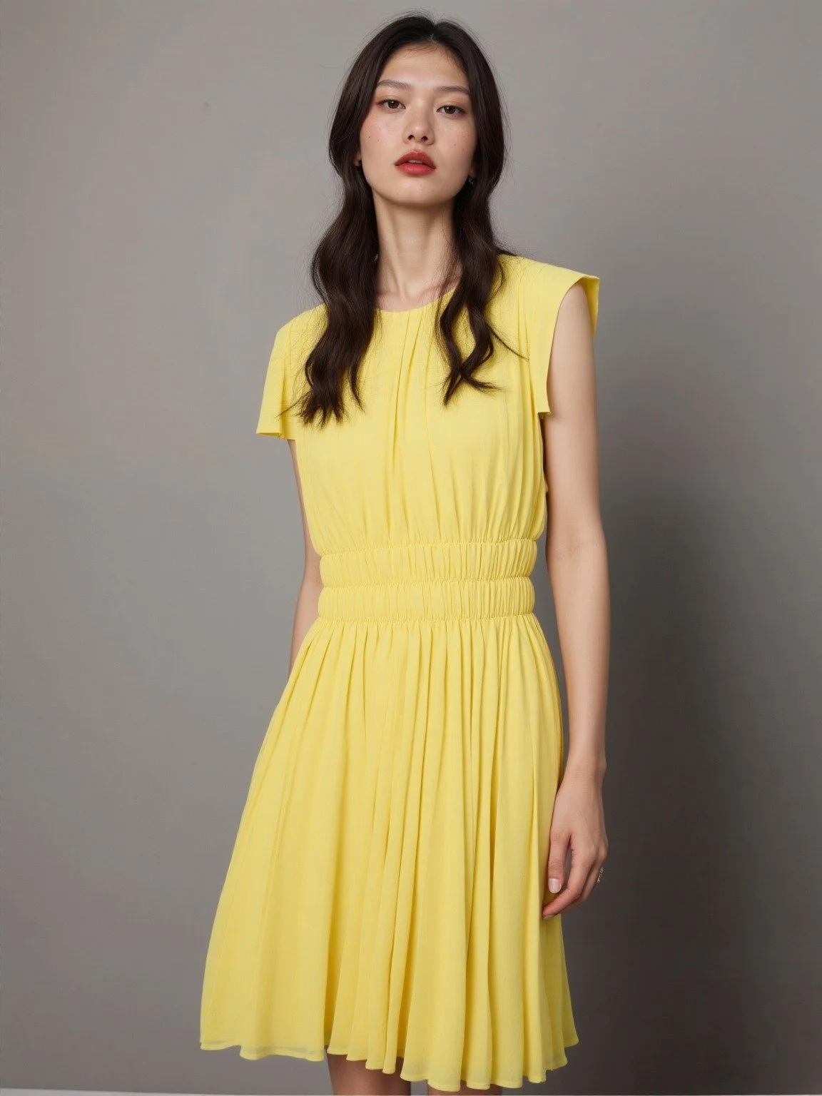 Liu Jo Yellow Pleated Midi Dress – Pre-Owned Designer Dress