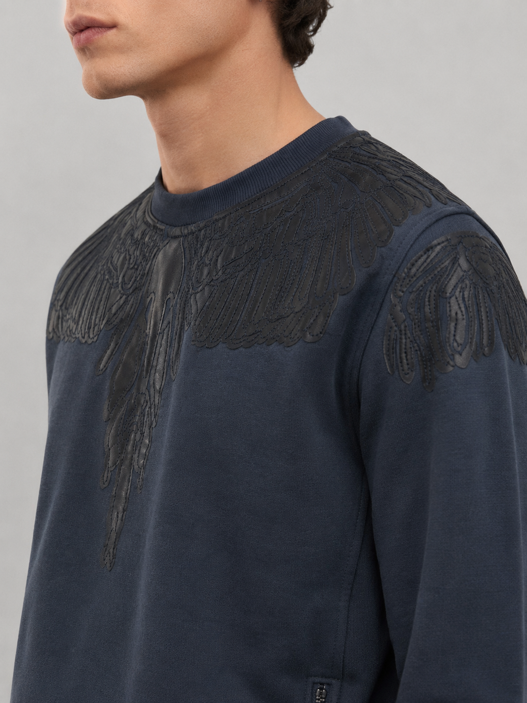Nudie Jeans Co embroidered eagle shoulder detail