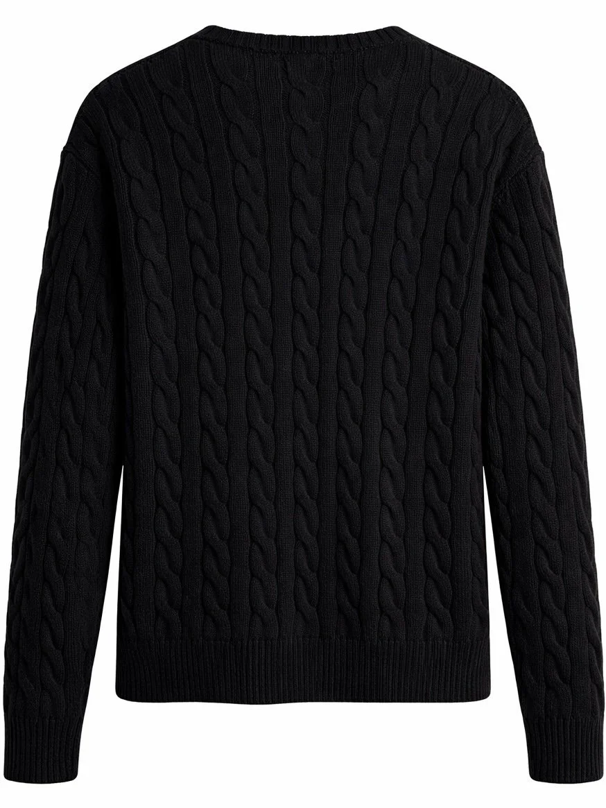 Polo Ralph Lauren cable knit sweater back view classic mens luxury knitwear