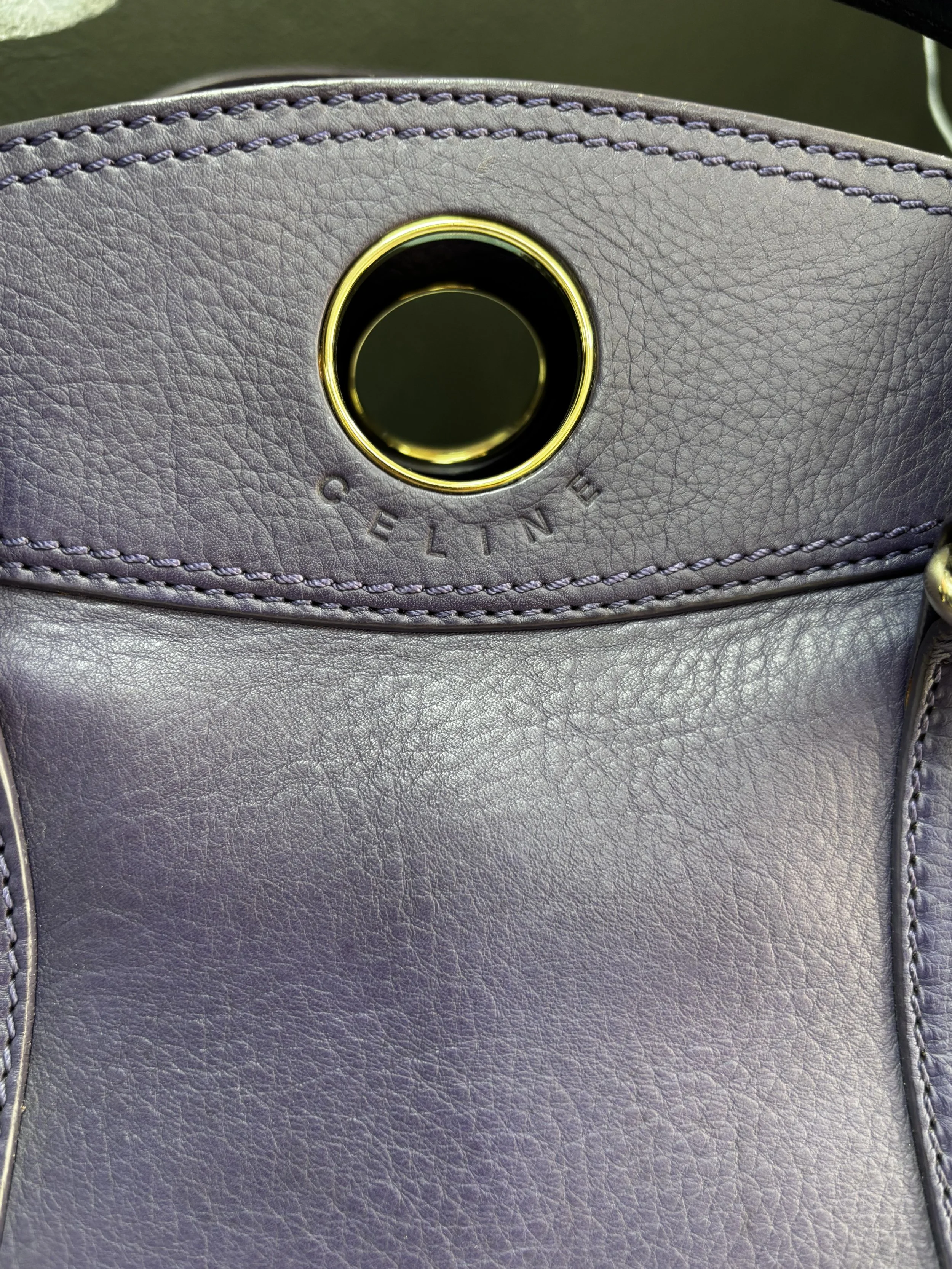 Celine logo and signature ring hardware detail
