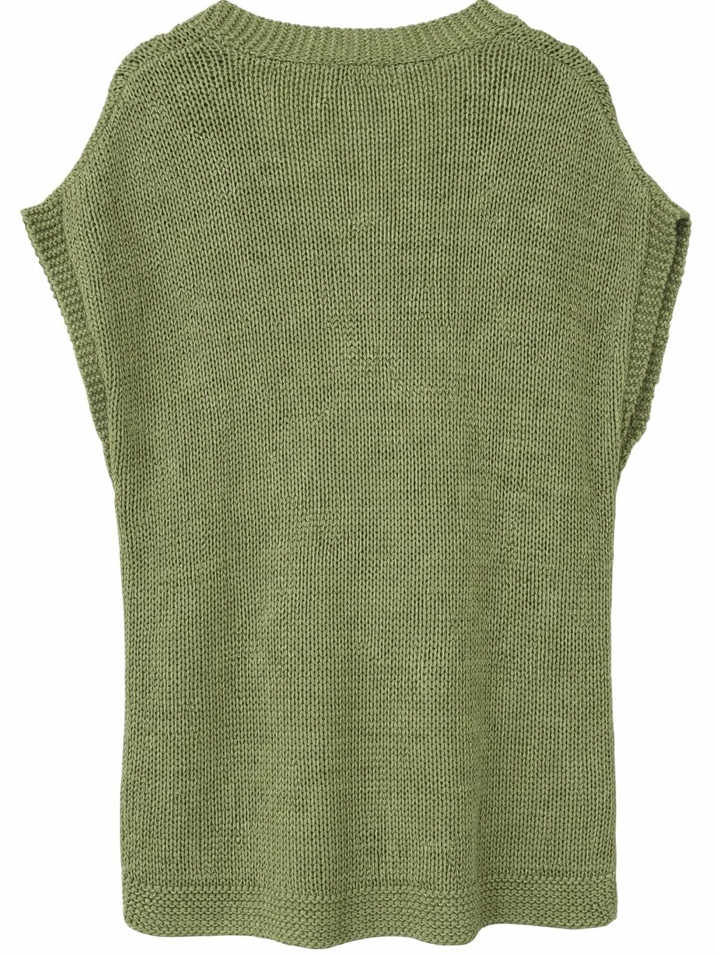 Gerry Weber lime green sleeveless knit vest back view in lightweight open knit fabric