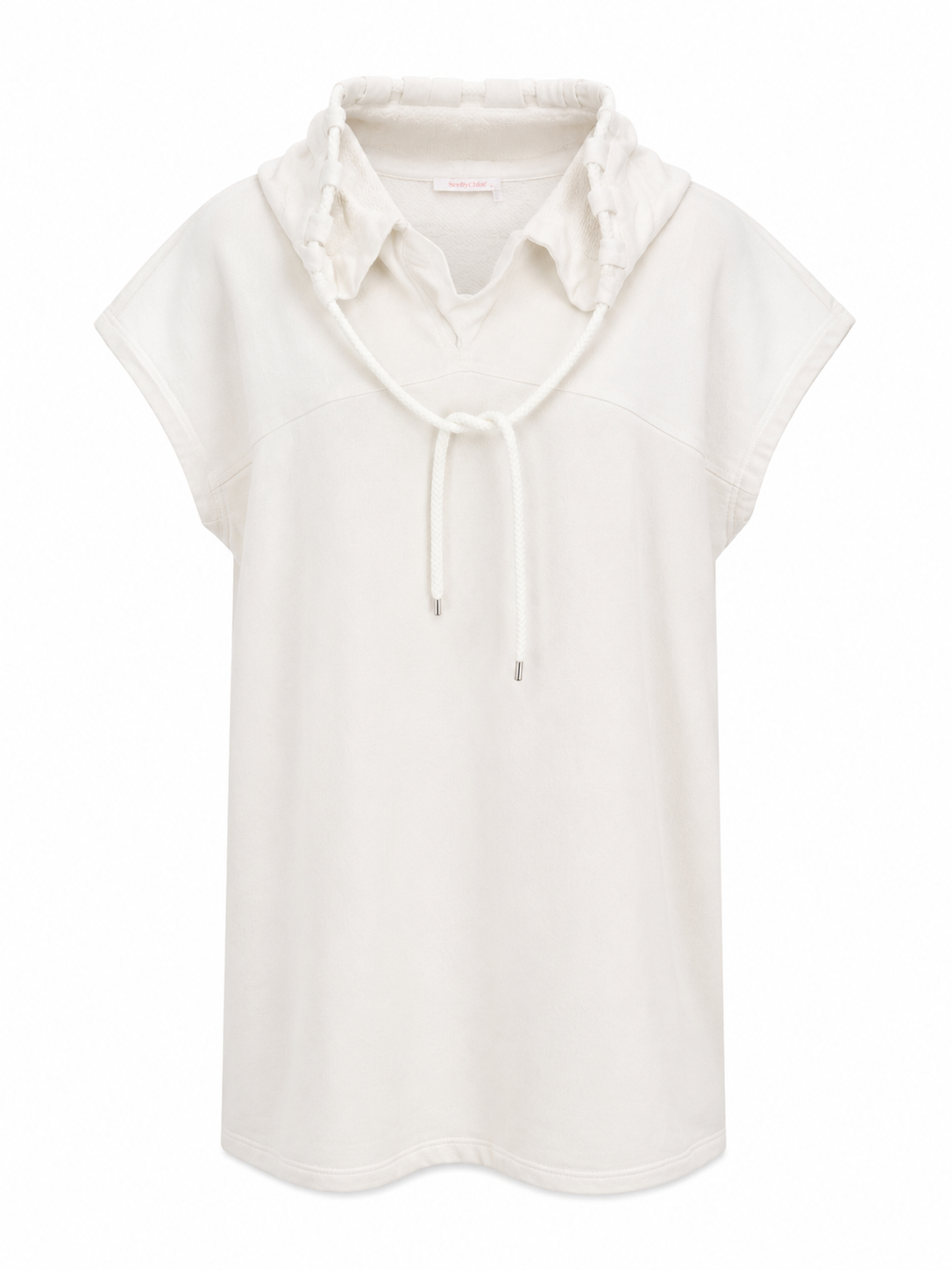 See by Chloé Designer Hooded Mini Dress – ghost mannequin front