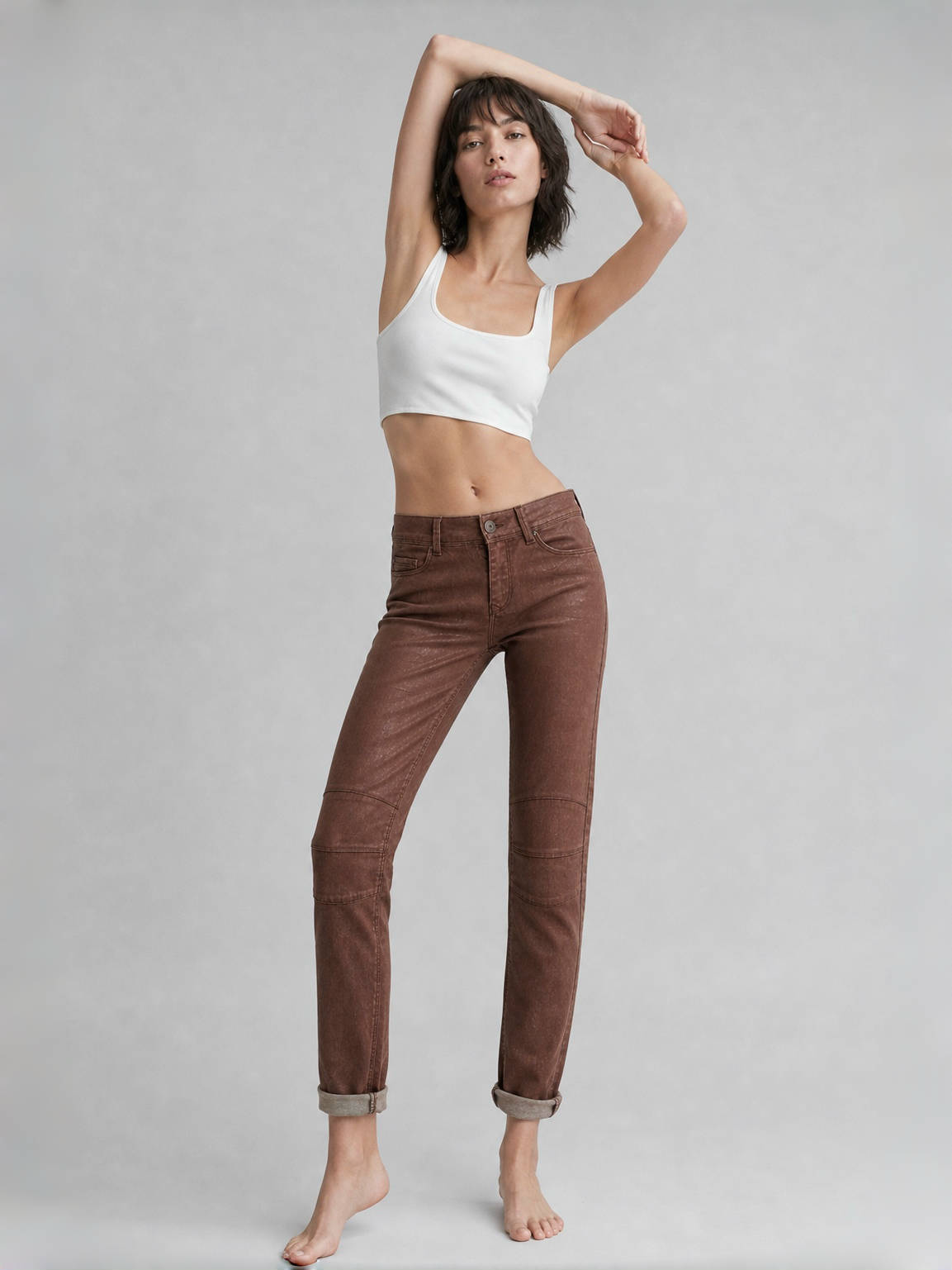 NÜ Denmark Metallic Brown Skinny Jeans