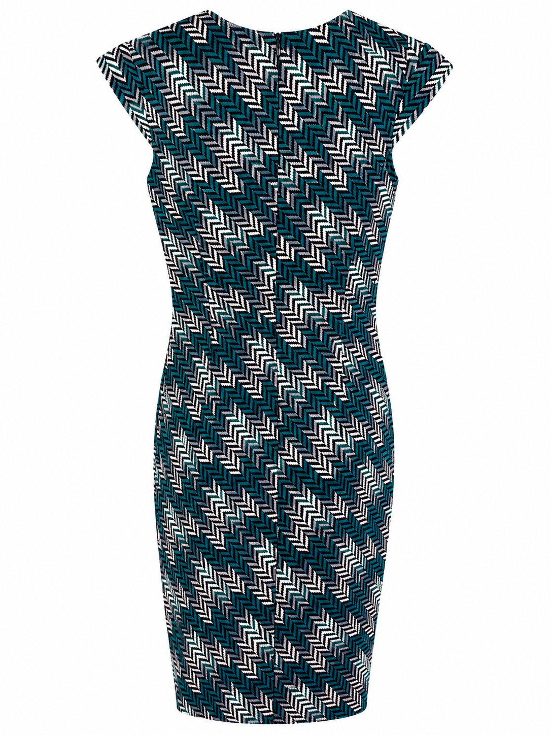 White House Black Market geometric sheath dress back view