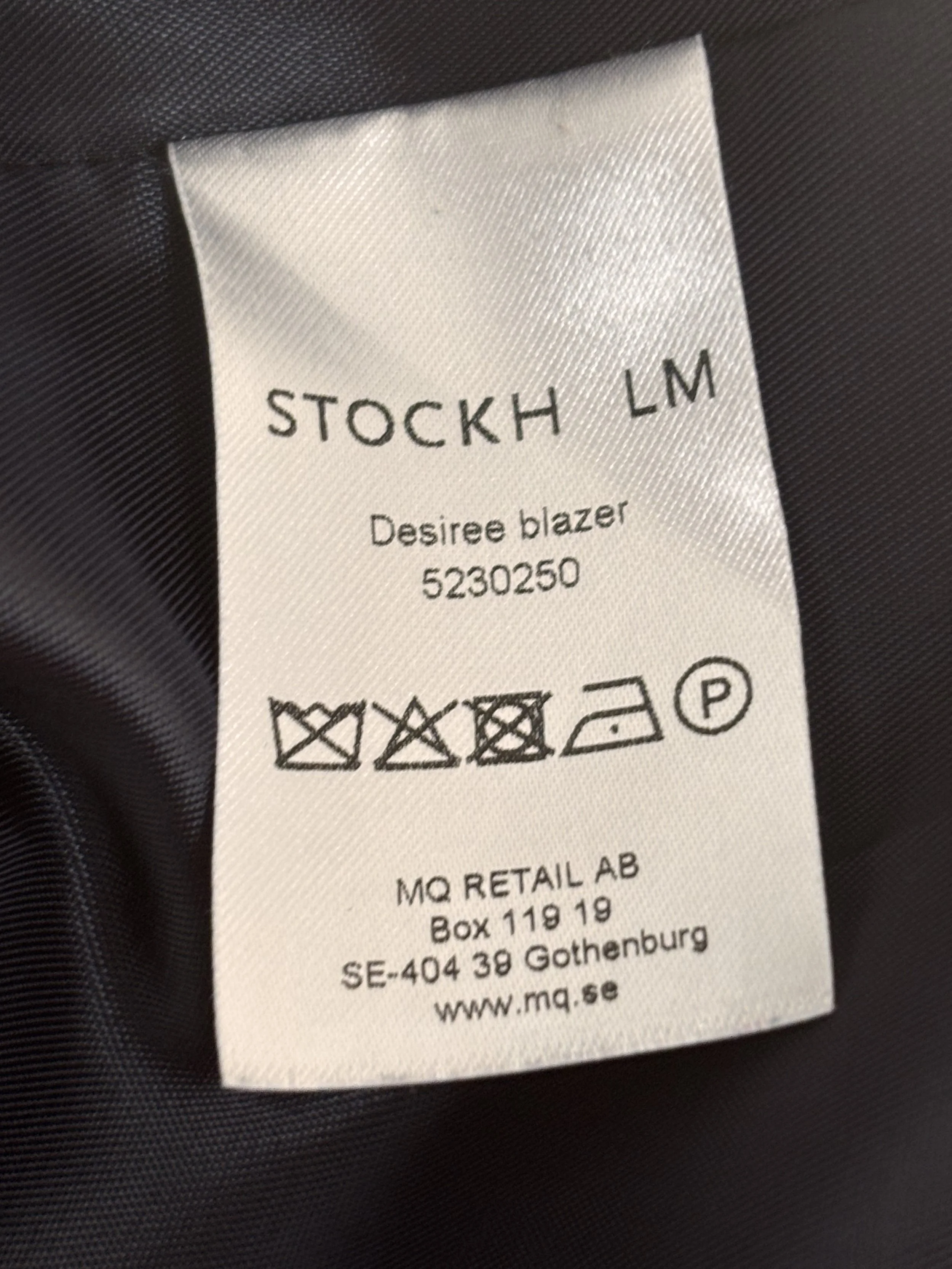 Stockh lm Desiree blazer care and brand label
