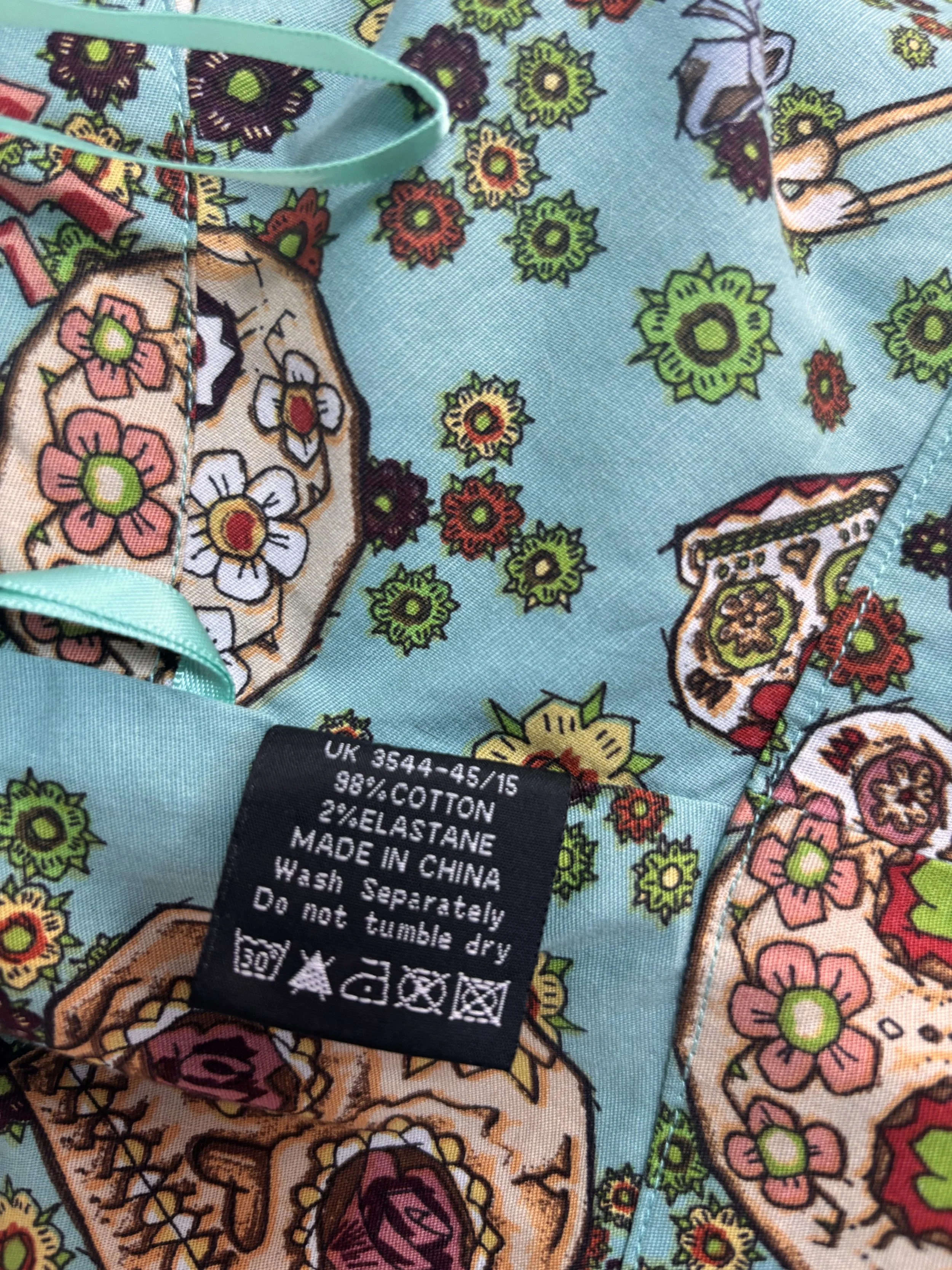 Hell Bunny cotton fabric composition label