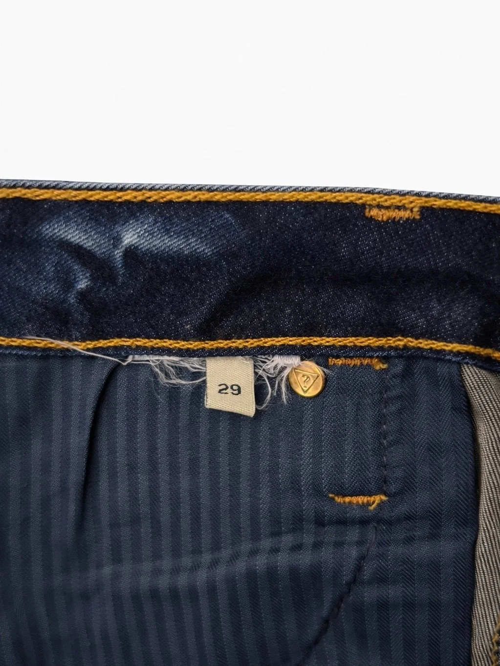 Pre-owned Guess designer jeans size W29 with distressed detailing