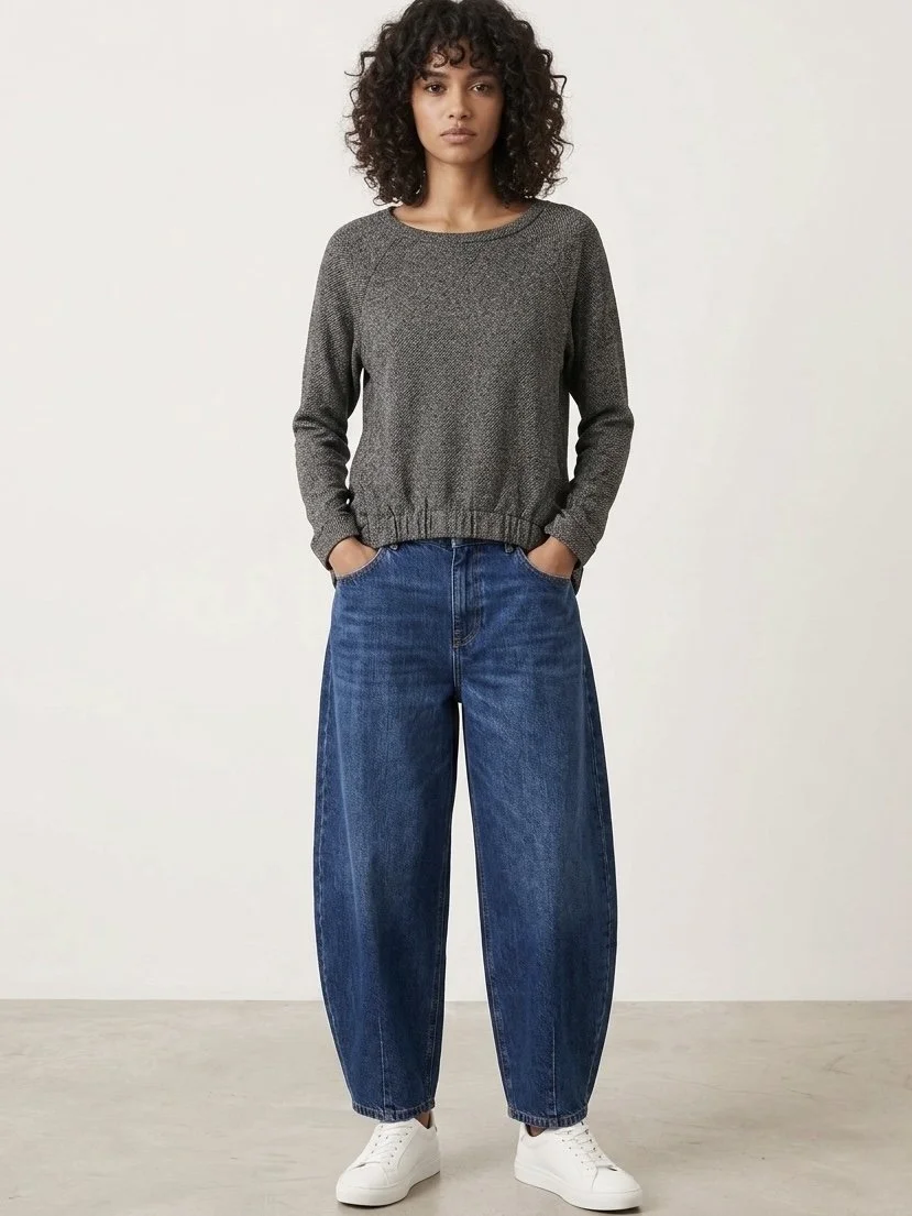 Patrizia Pepe Dark Grey Oversized Sweater | Italian Designer Knitwear