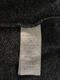 Patrizia Pepe designer knitwear care label detail made in Italy lightweight women’s sweater