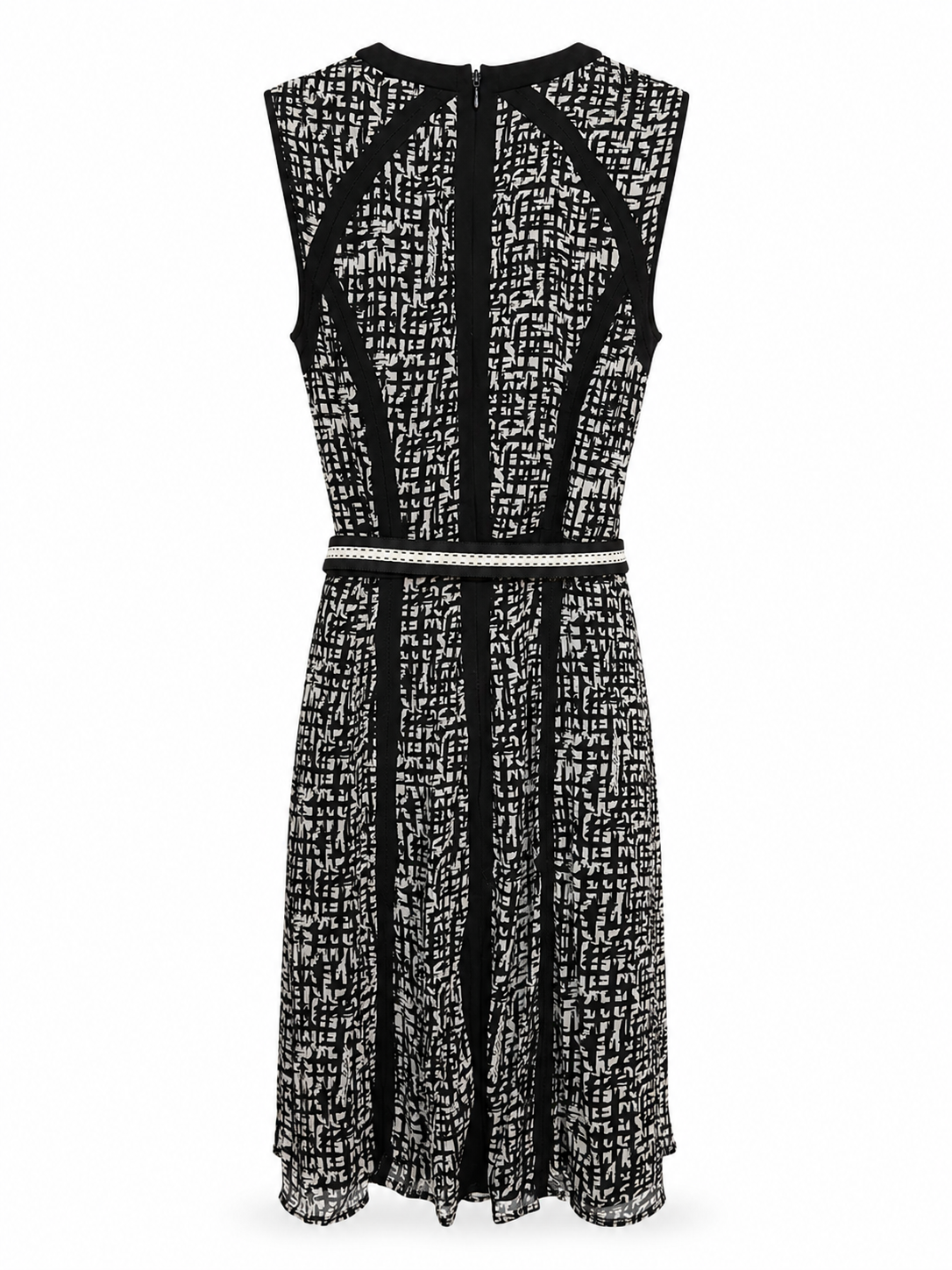 Karen Millen black and white printed dress back view