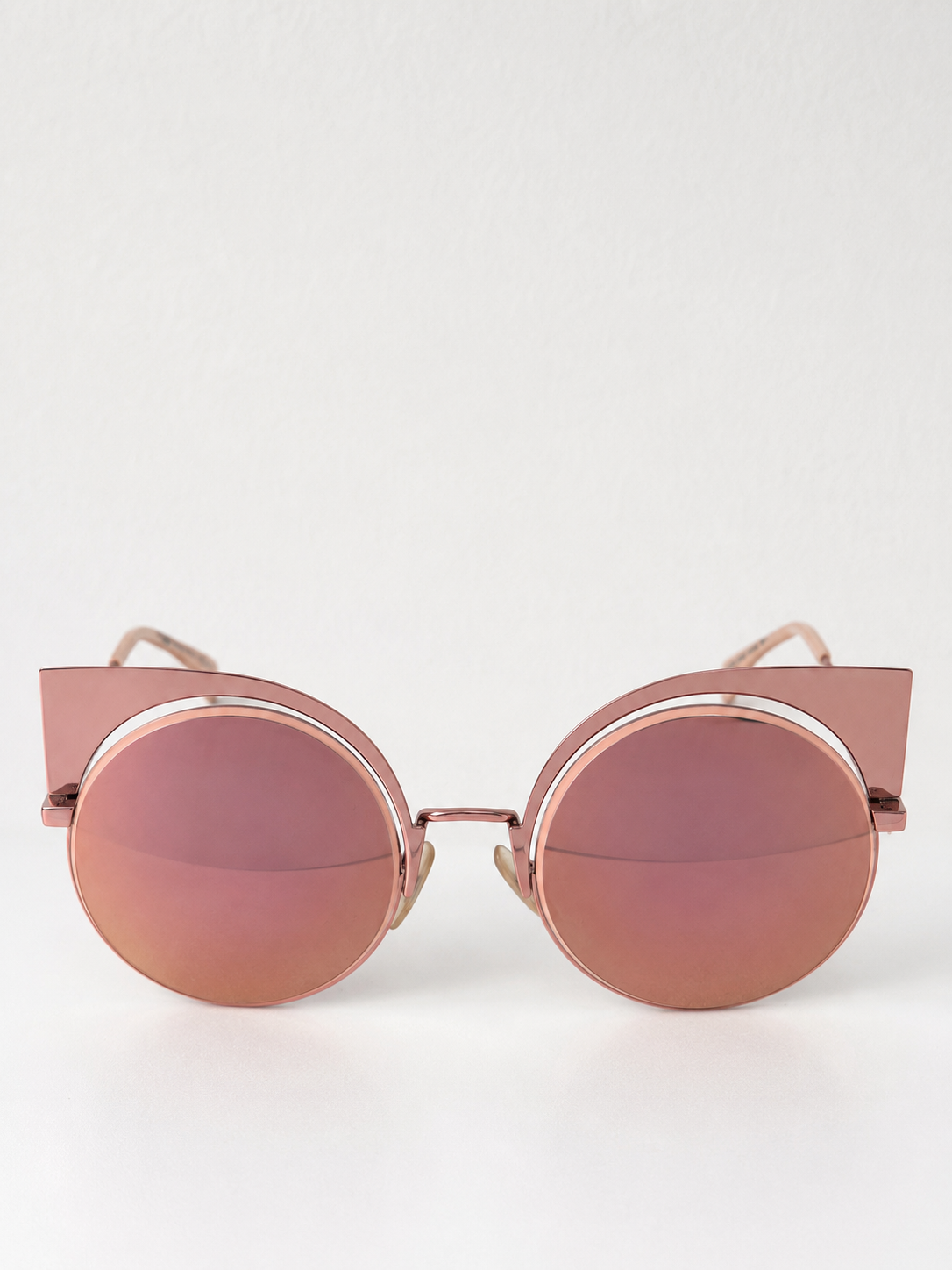 Fendi FF0177/S Z5D0J rose gold mirrored sunglasses front view