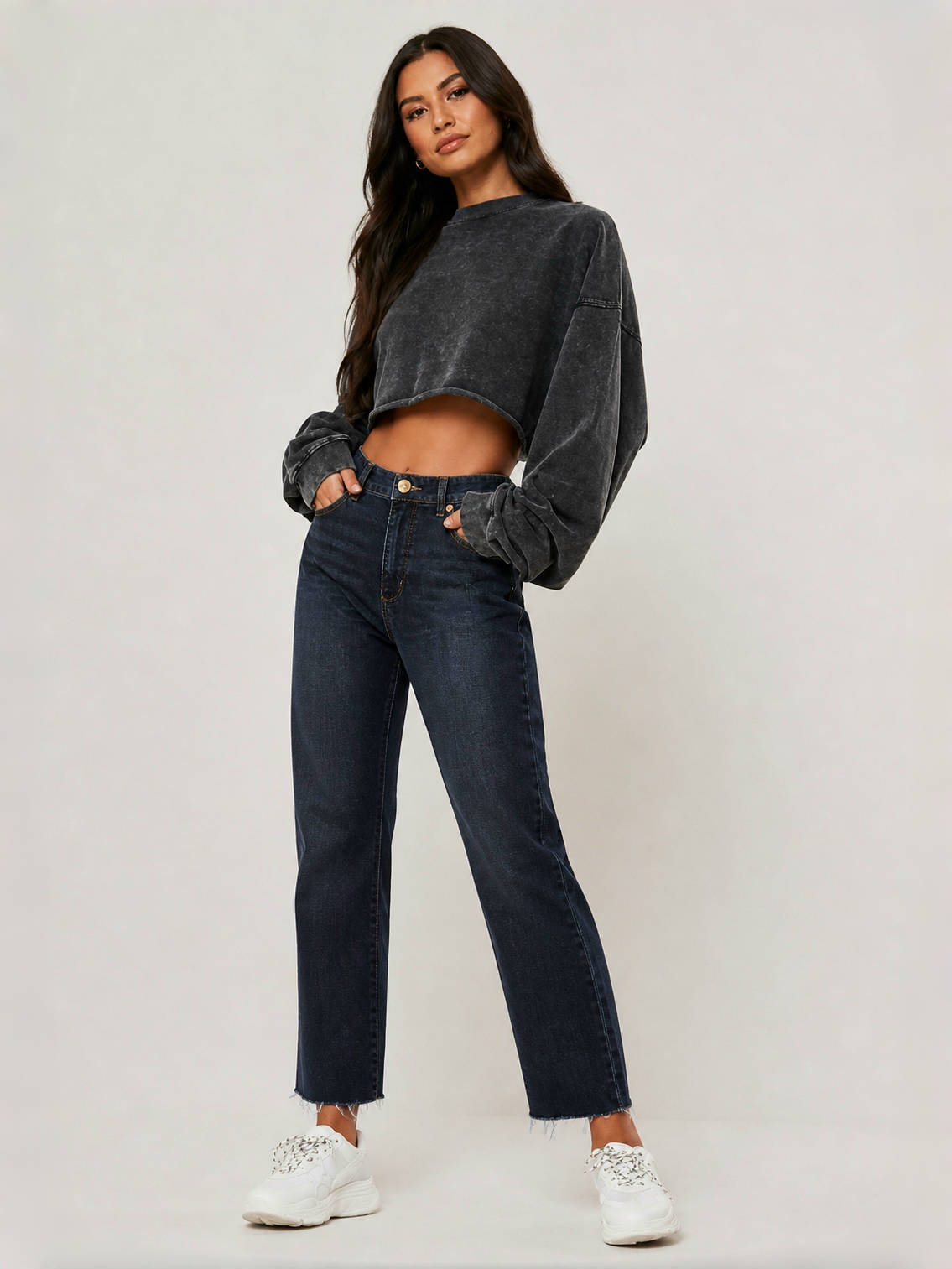 Love Moschino designer denim jeans with slim straight fit and stretch fabric