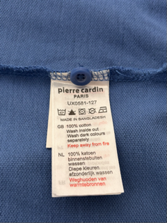 Pierre Cardin blue polo shirt care label