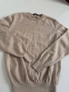 FAY beige virgin wool sweater flat lay detail view