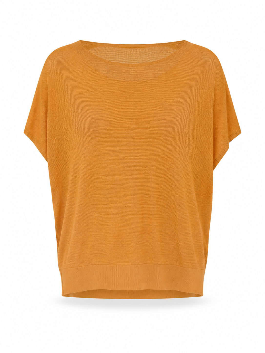 YAYA Women orange lyocell silk knit top back view