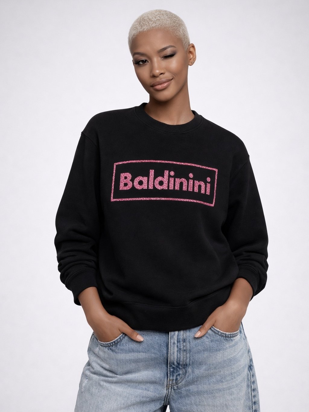 Baldinini Black Designer Sweatshirt